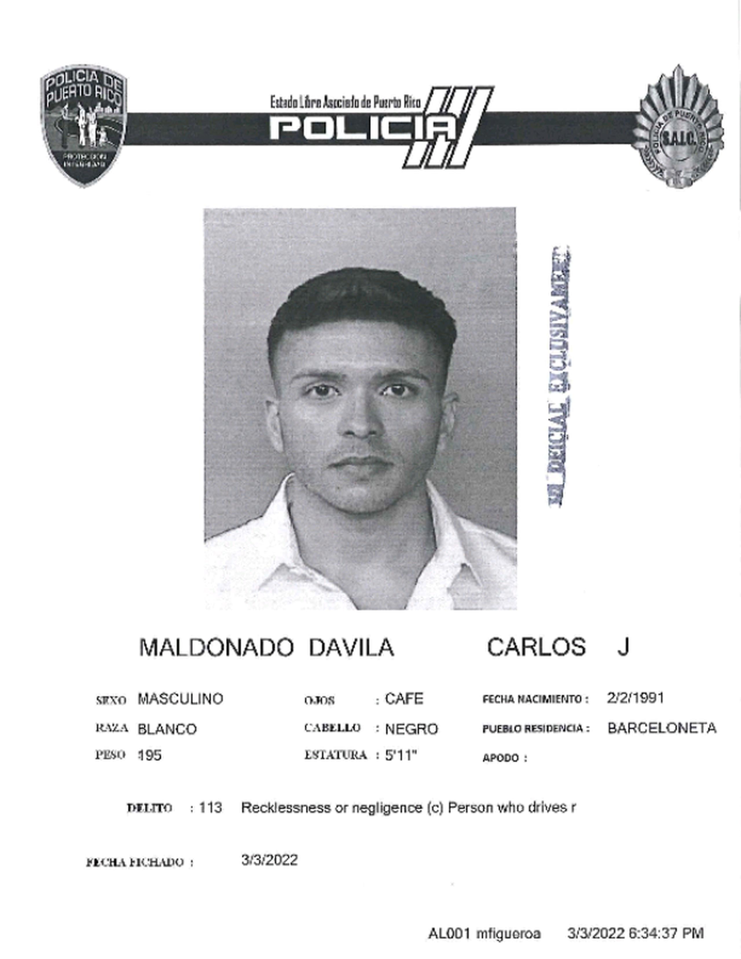Ficha de Carlos J. Dávila Maldonado