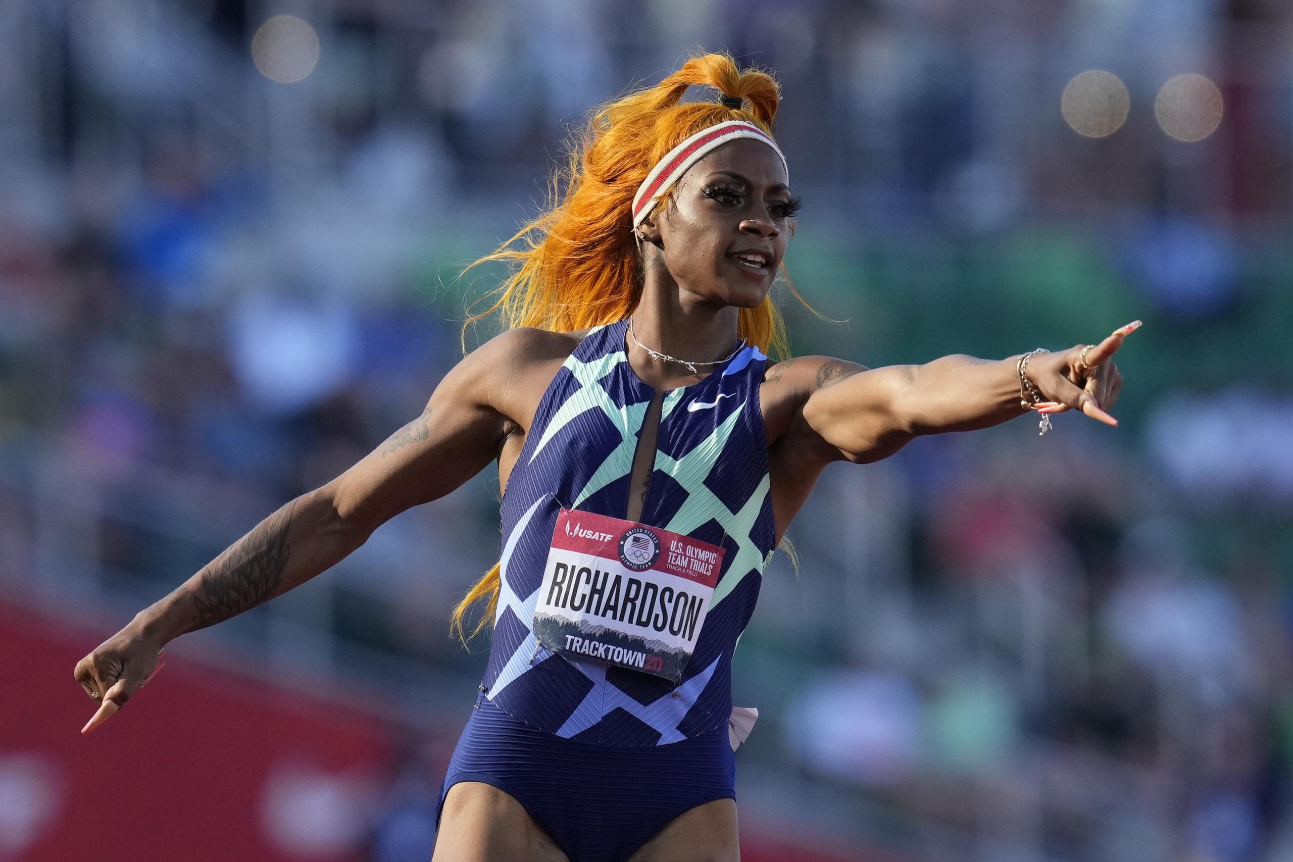 La atleta estadounidense de 21 años atrapó una plaza en los Juegos Olímpicos y el título nacional, marcando 10.86 segundos en la final.