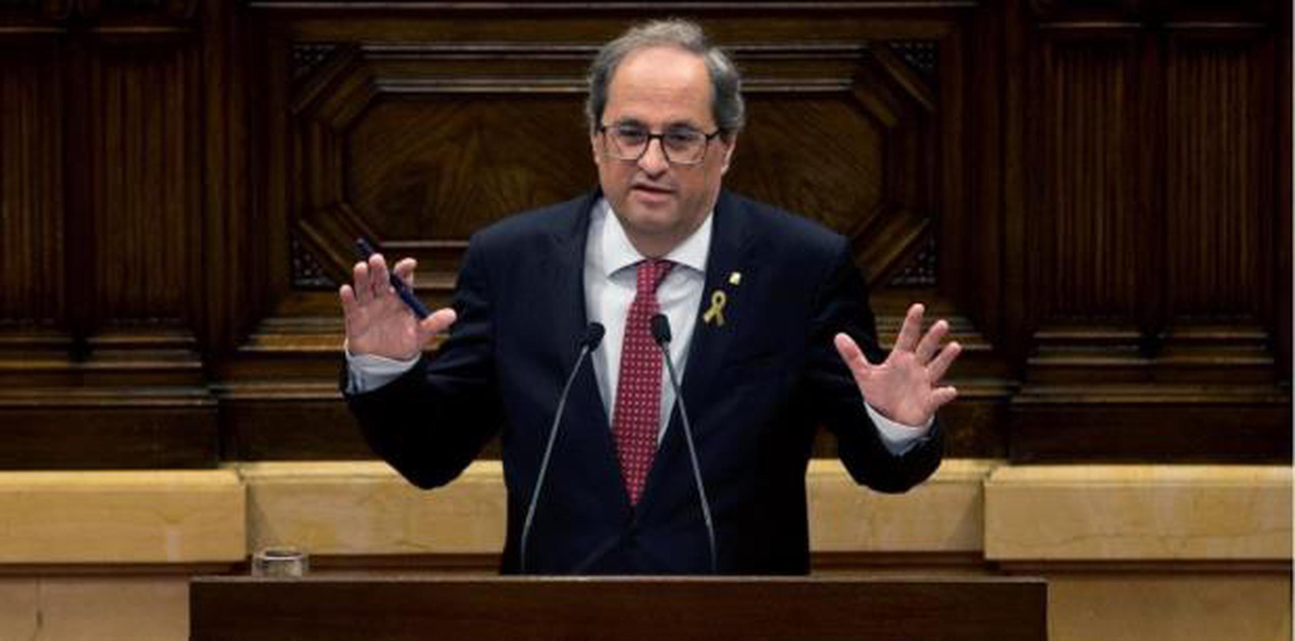 El presidente regional catalán, Quim Torra, quien está a favor de la independencia de España, visitará a los dos activistas en las próximas horas.  (EFE)