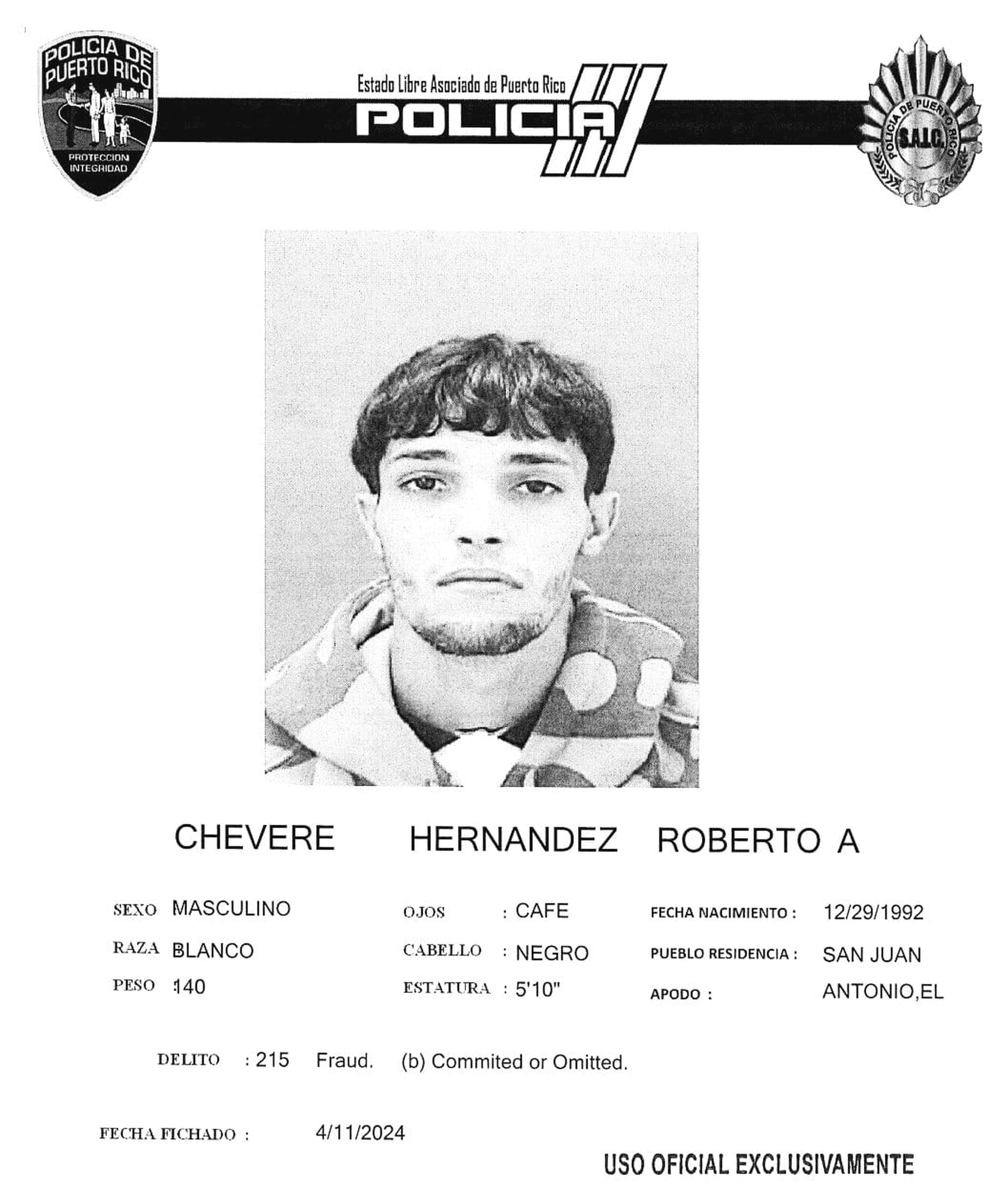 Roberto A. Chévere Hernández enfrenta cargos por fraude y apropiación ilegal.