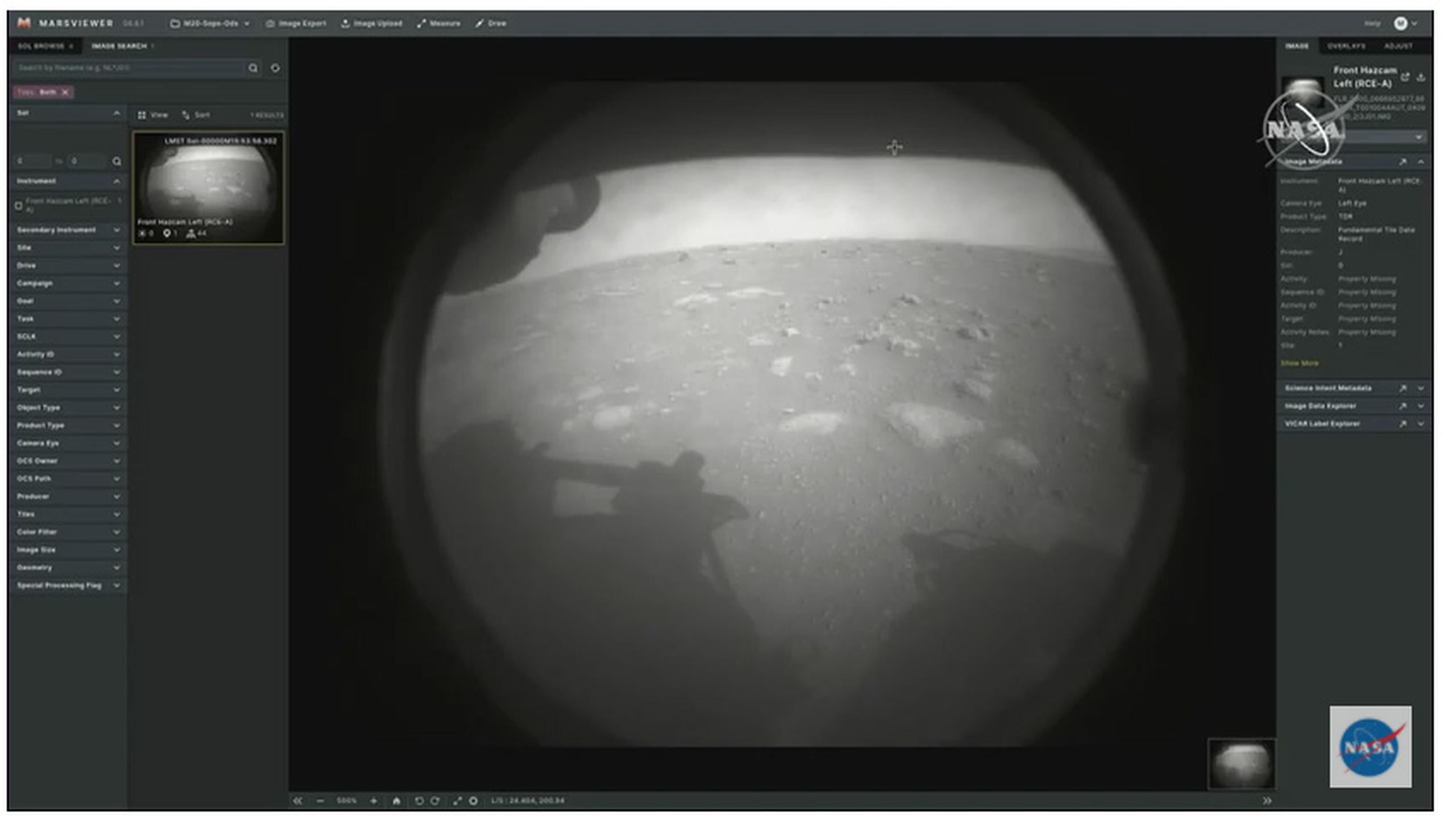 Llega la primera foto desde Marte.