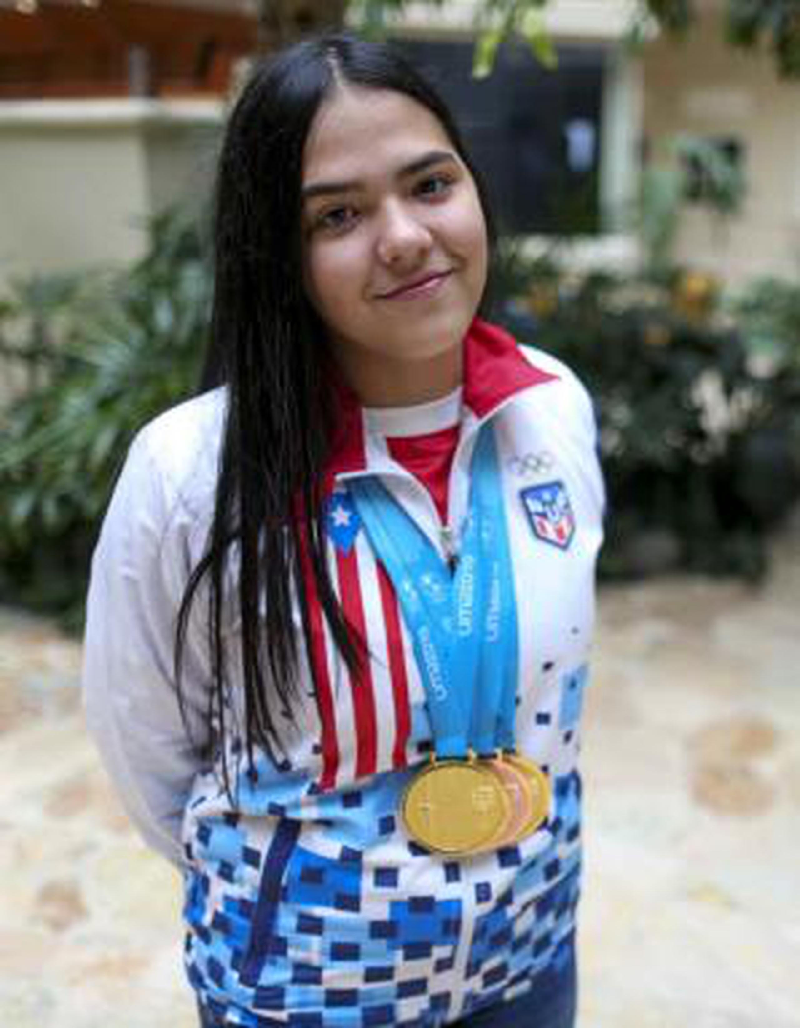 Adriana Díaz, con tan solo 18 años, es ya la máxima ganadora de medallas de oro de Puerto Rico en unos Juegos Panamericanos en la historia. Logró esto en Lima 2019. (david.villafane@gfrmedia.com)