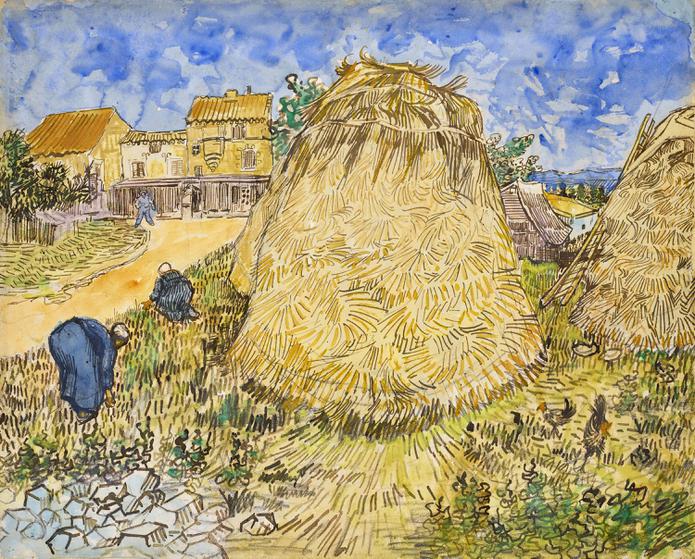 La acuarela de Vincent van Gogh “Meules de Blé” (“Pilas de trigo”) de 1888.