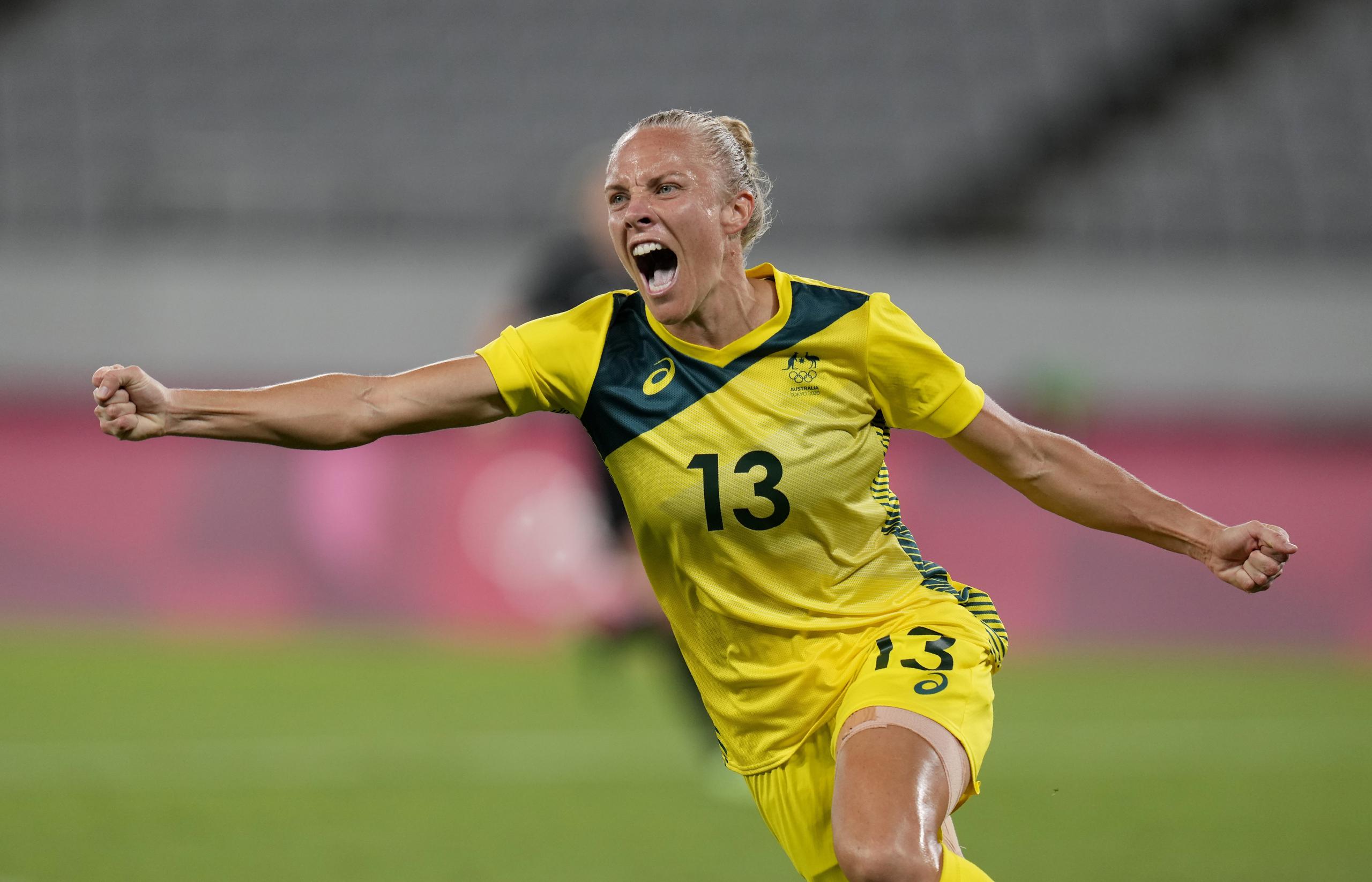 Tameka Yallop, del equipo de fútbol femenino de Australia.