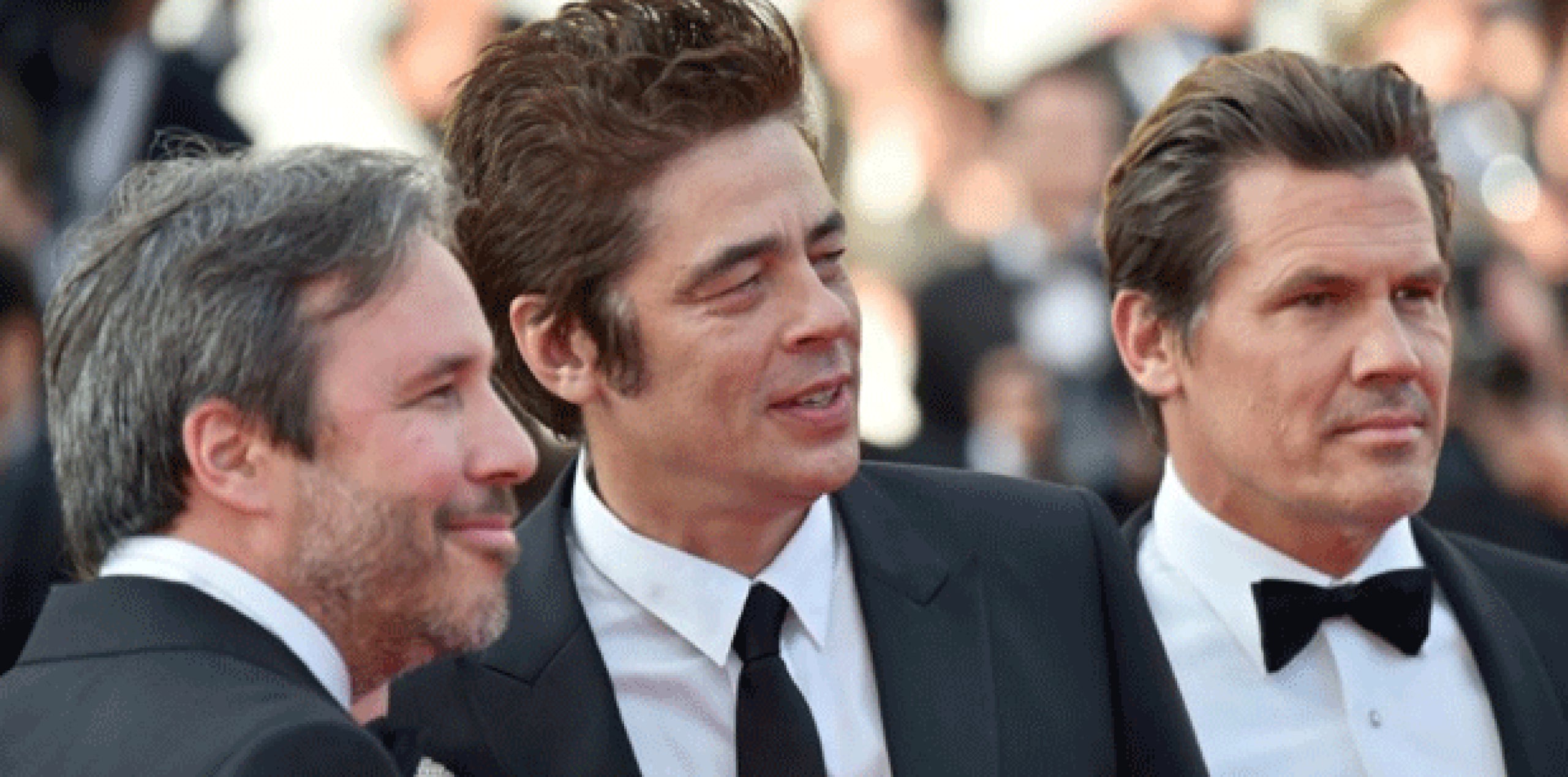 El director Denis Villeneuve y los actores Benicio Del Toro y Josh Brolin (AFP)