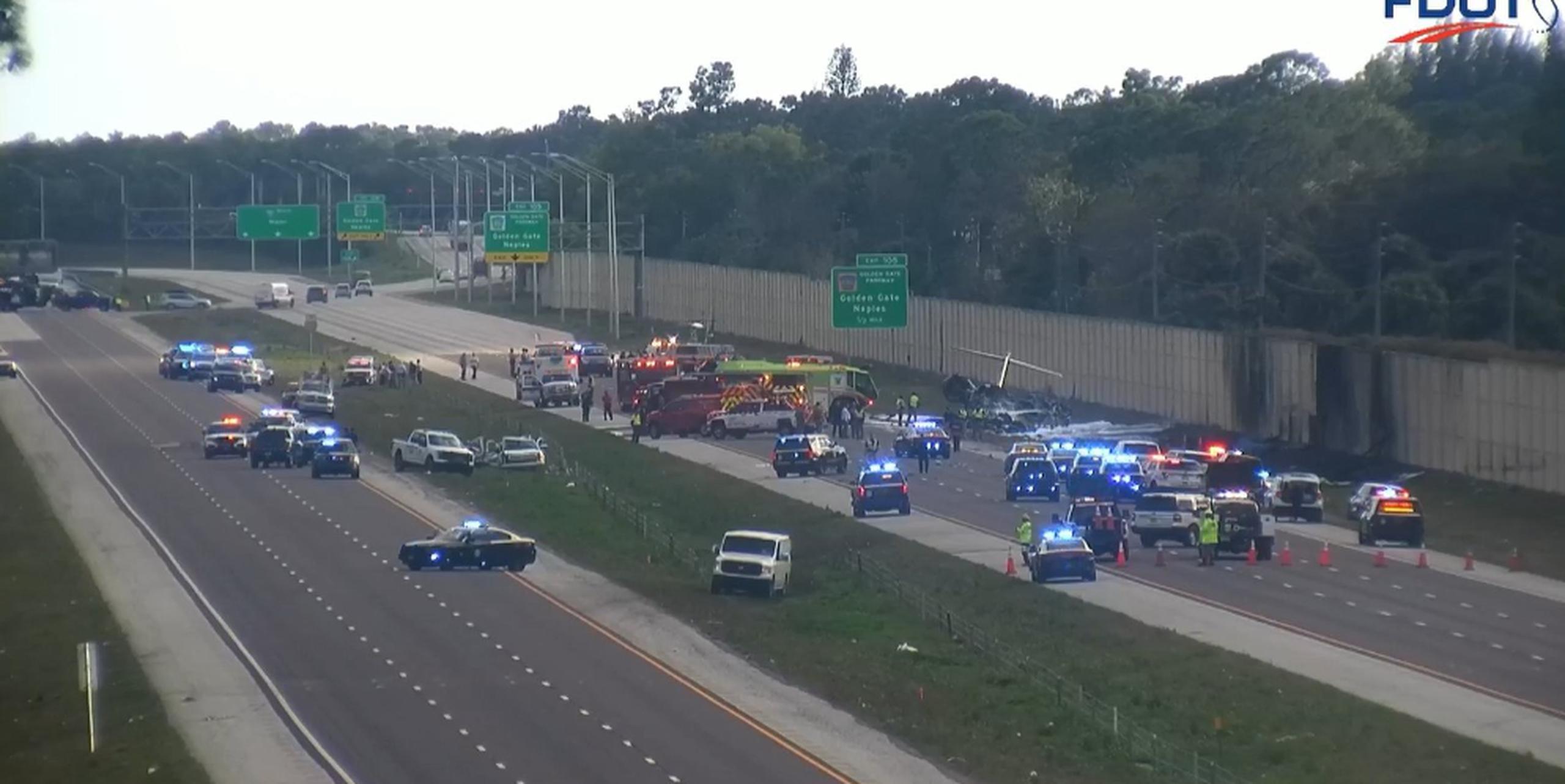 Hasta el momento se desconoce si hubo heridos en la colisión, registrada en la I-75, en dirección hacia Fort Lauderdale. (Twitter)