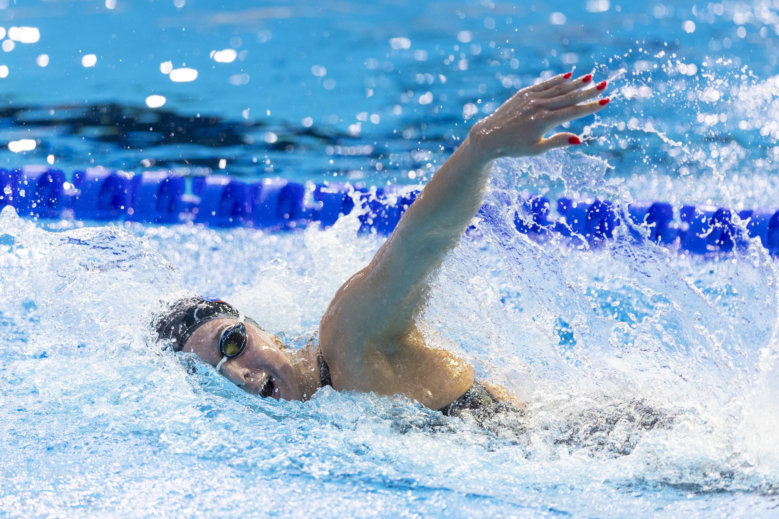 Kristen Romano perdió la medalla de bronce al ceder la tercera posición ante su rival de Brasil en el tramo final, el tramo de nado libre.