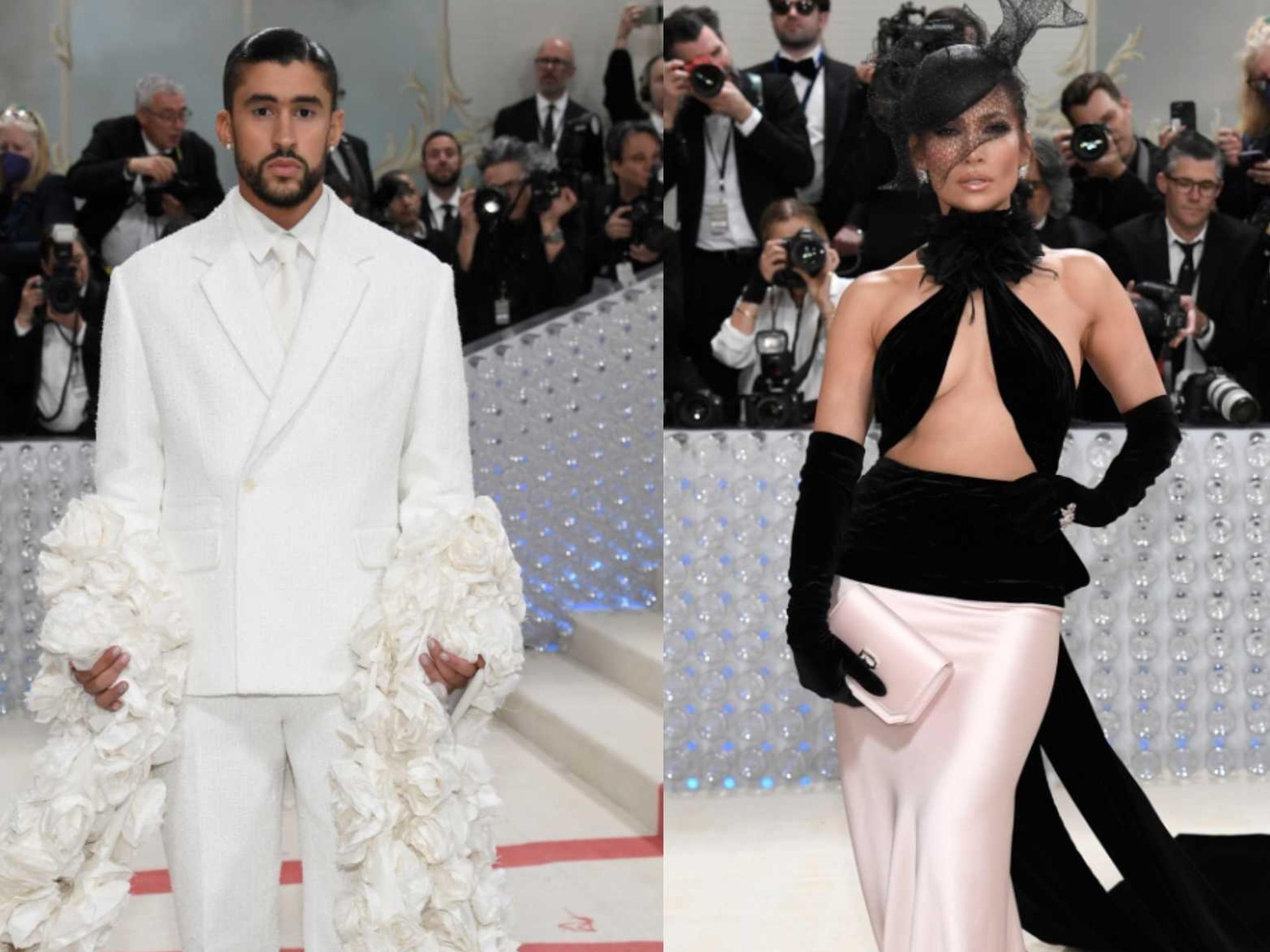 Los artistas puertorriqueños Bad Bunny y Jennifer López coincidieron durante la gala del Met el año pasado.