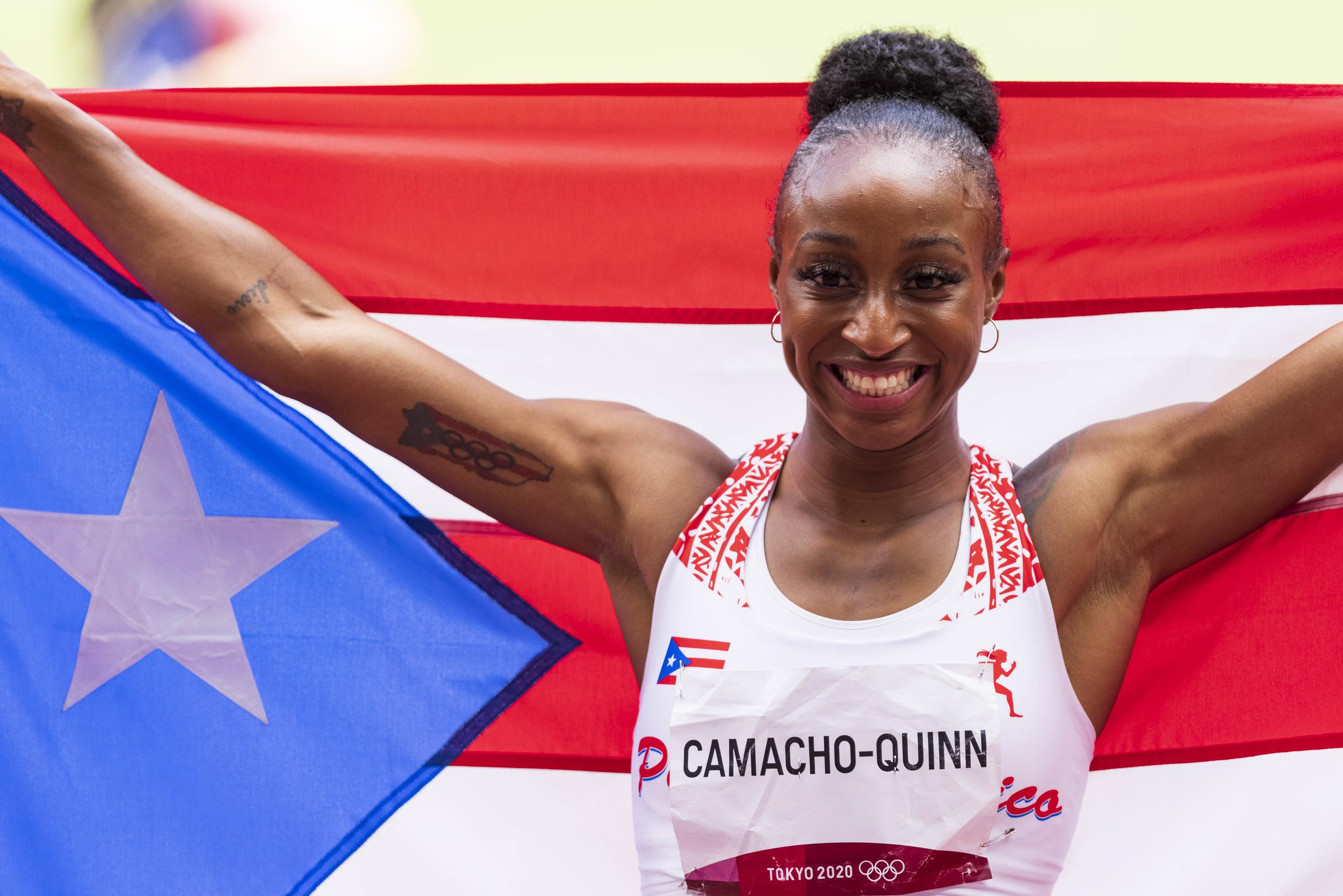 Jasmine Camacho-Quinn, ganadora de la medalla de oro en el evento de 100 con vallas en los Juegos Olímpicos de Tokio 2020. (Foto:  Ramon “Tonito” Zayas)