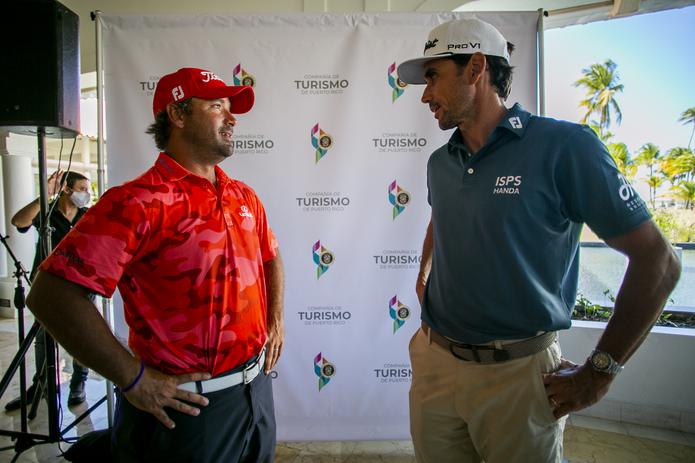 Rafael Campos (izquierda) será nuevamente el anfitrión para golfistas de todo el mundo como el español Rafa Cabrera Bello.