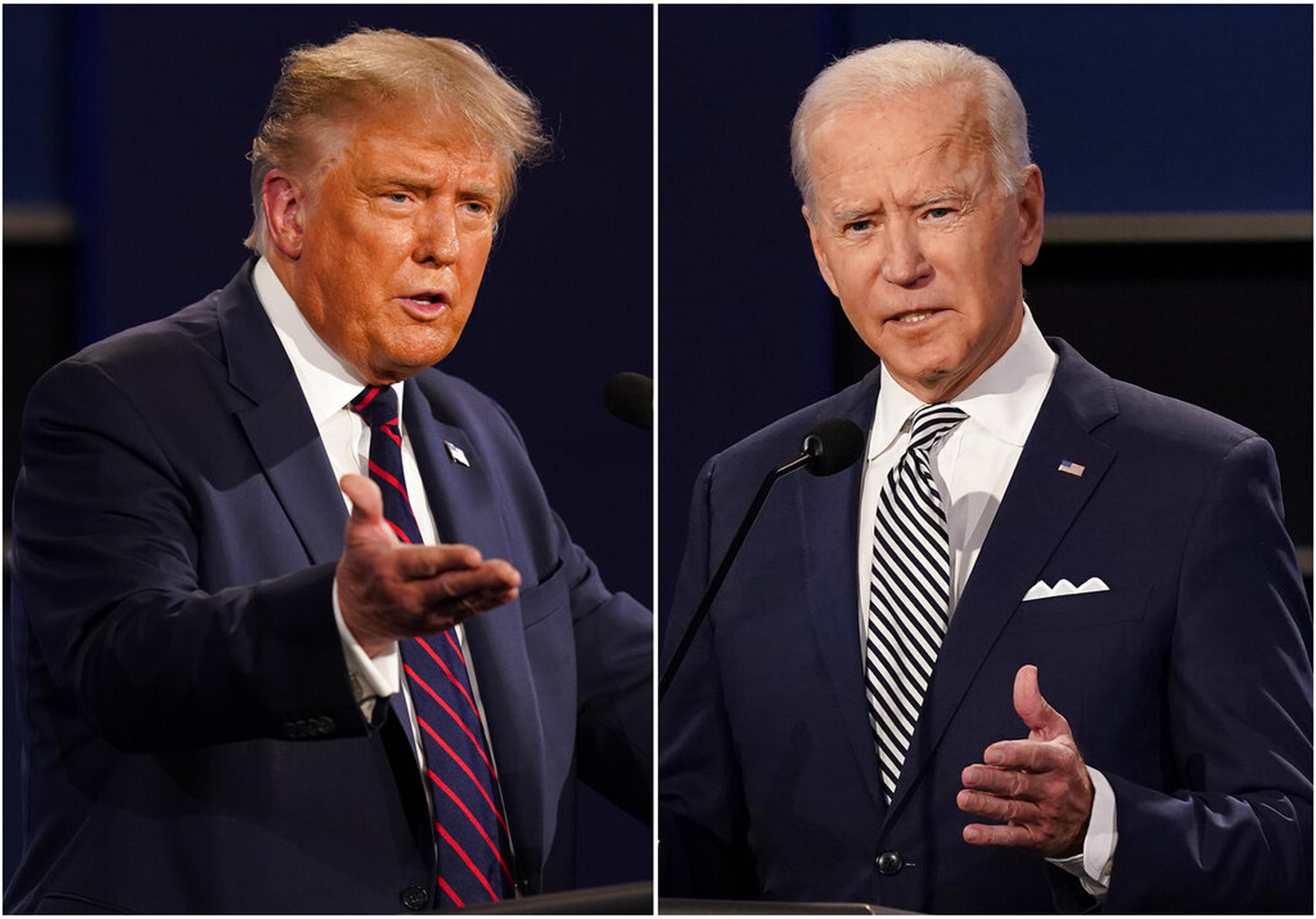 Donald Trump y Joe Biden durante un debate presidencial en Case Western University, Ohio, el 29 de septiembre de 2020.
