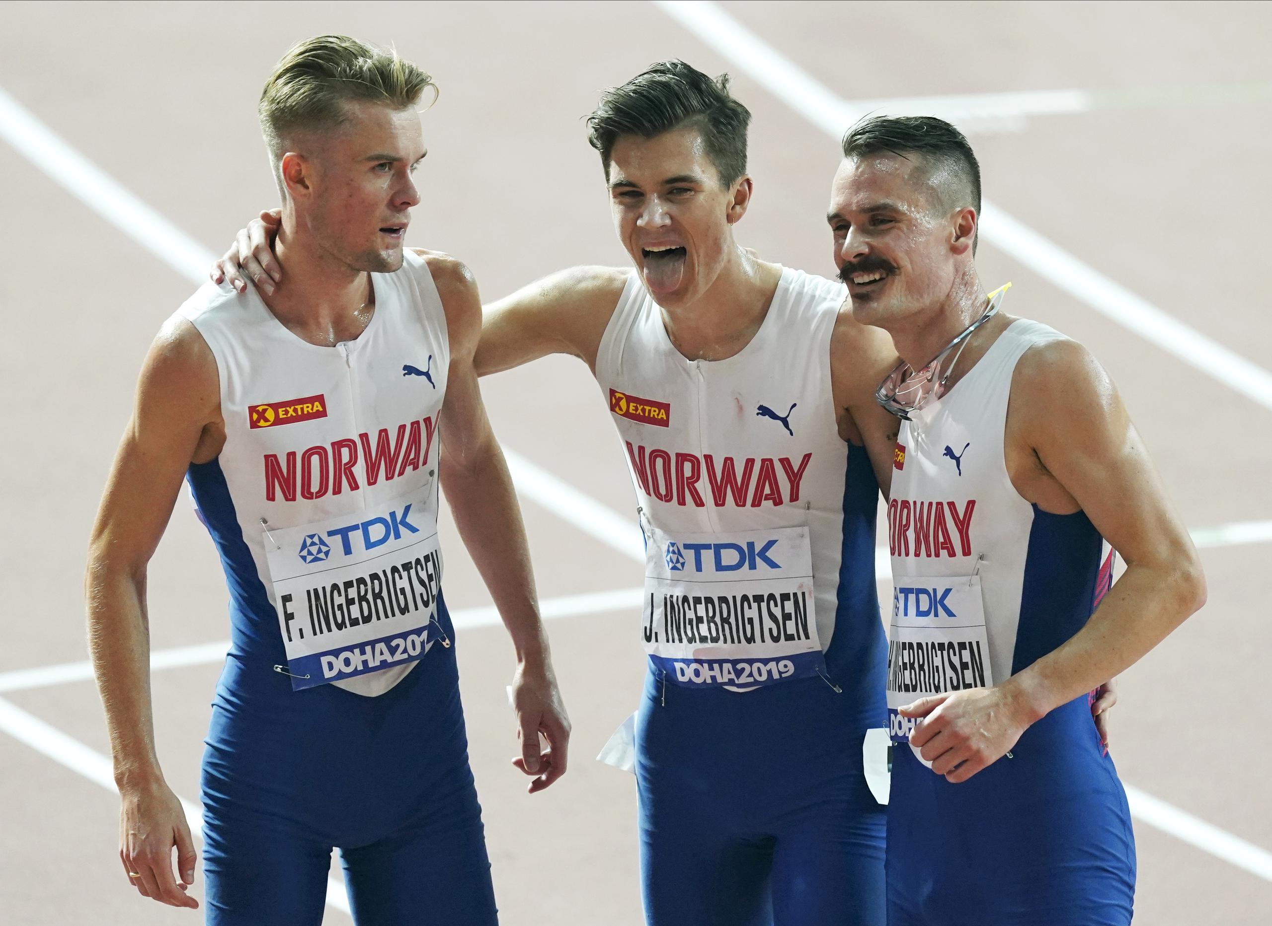 Los hermanos Filip, Jakob y Henrik Ingebrigtsen, de Noruega, acusaron a su padre y exentrenador de maltrato contra otro de sus hermanos. Jakob, al centro, es campeón olímpico en los 1,500 metros.