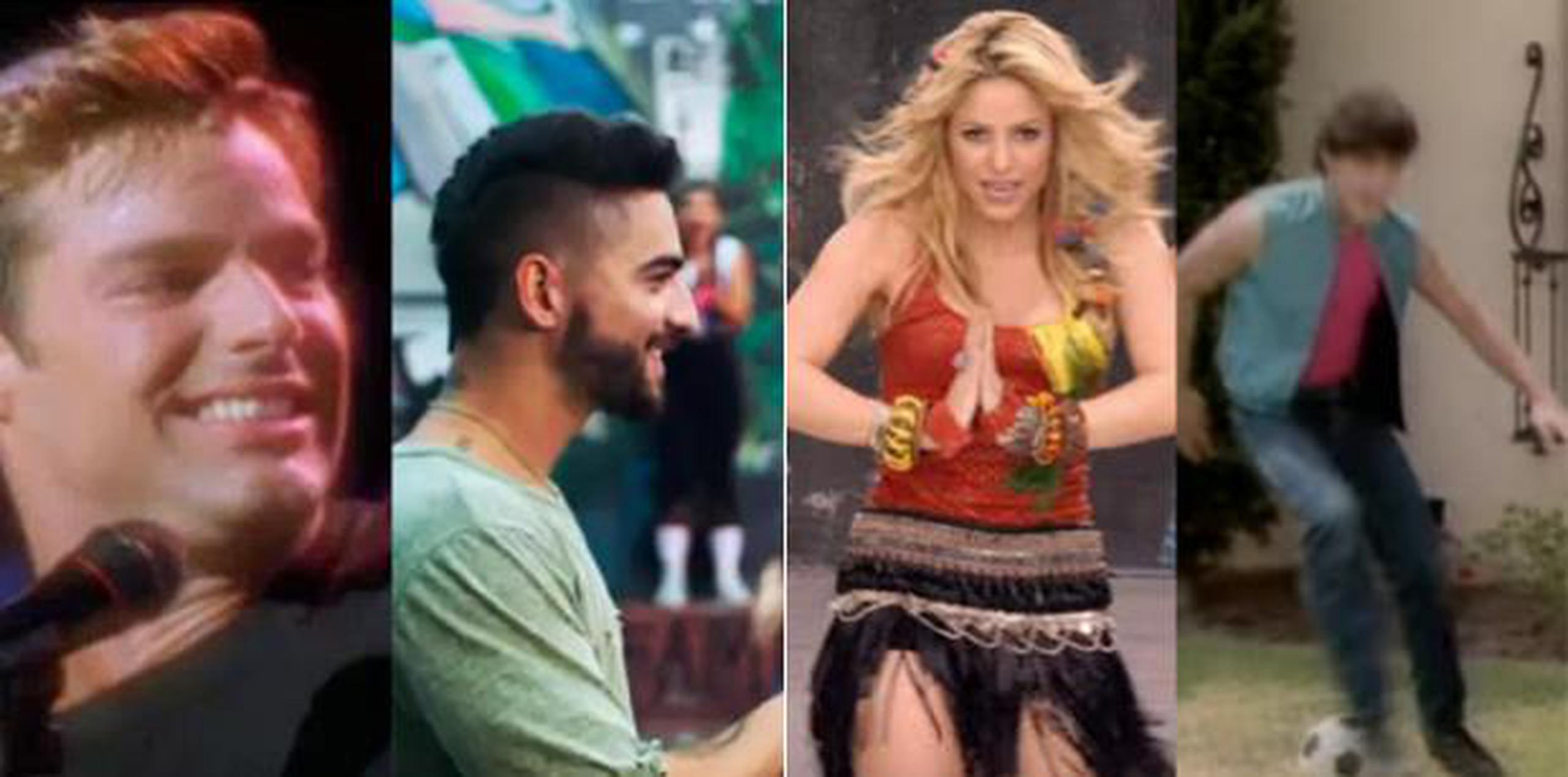 Ricky Martin, Maluma, Shakira y hasta Menudo han grabado temas relacionados al fútbol. (Montaje)