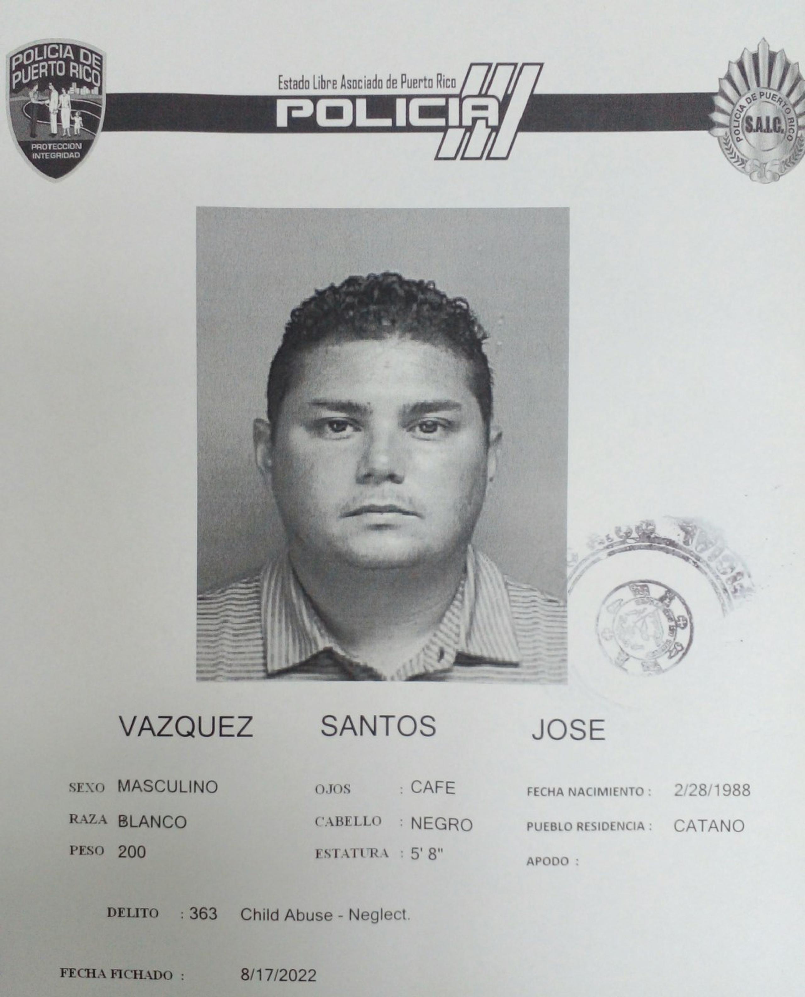 José G. Vázquez Santos de 34 años, fue acusado por maltrato contra su hijastra de 14 años.