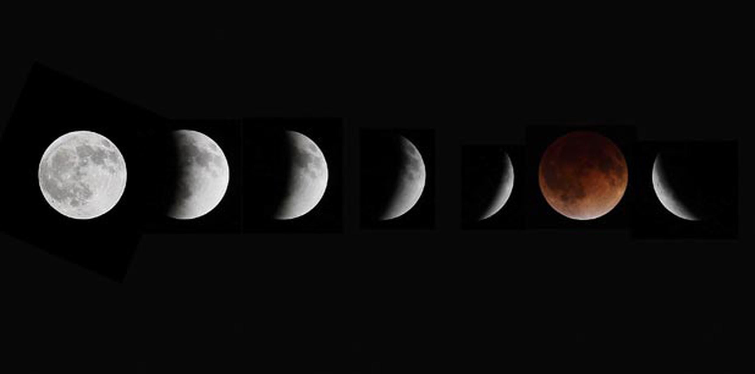 La Luna no desaparece de la vista, sino que se tiñe de rojo porque la atmósfera de la Tierra filtra la luz solar y deja pasar sólo el rojo, que se proyecta sobre la Luna. (AP / The Canadian Press, John Woods)