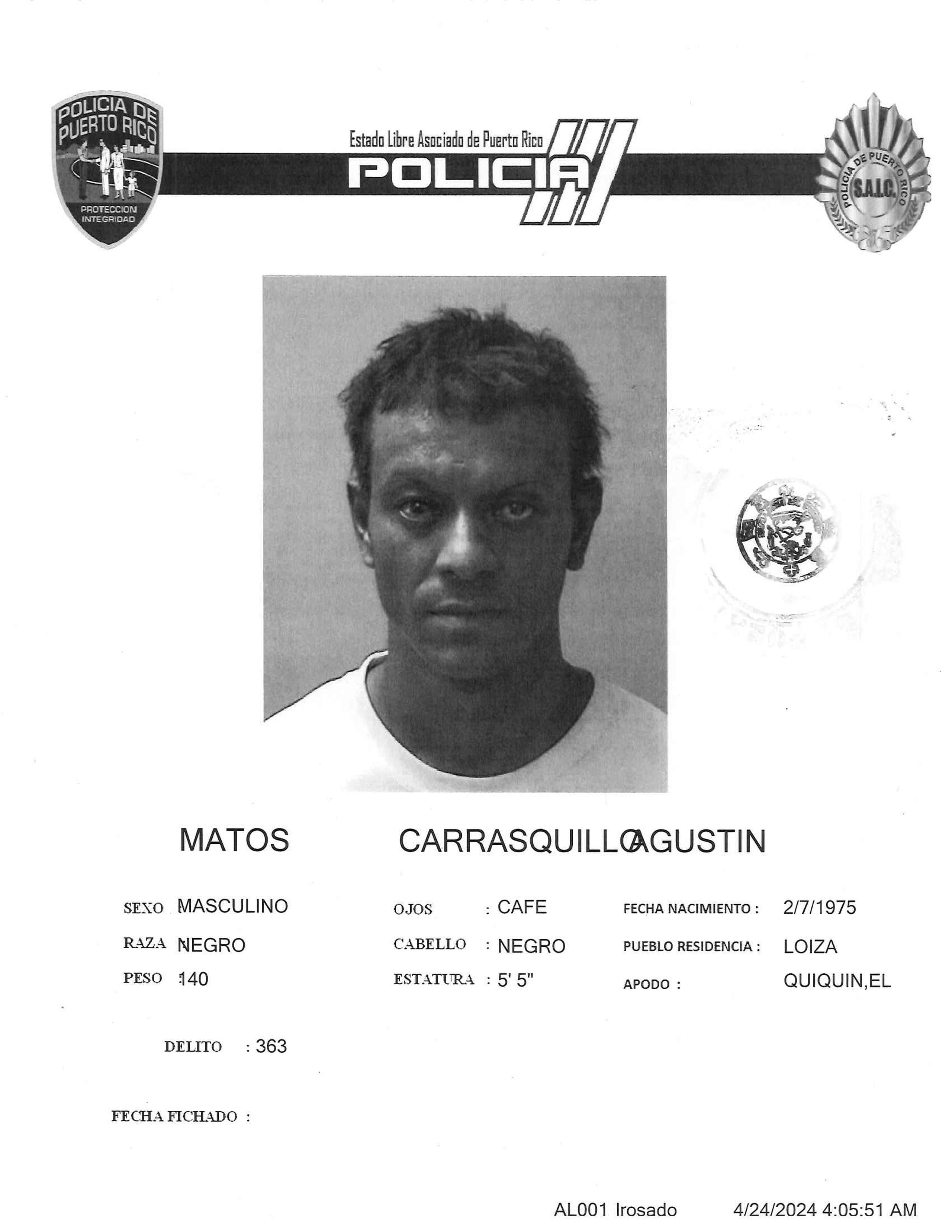 Agustín Matos Carrasquillo.