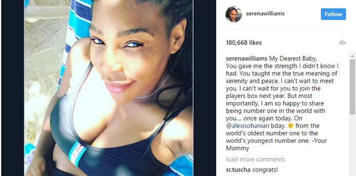 Serena Williams Le Escribe A Su Bebe Primera Hora