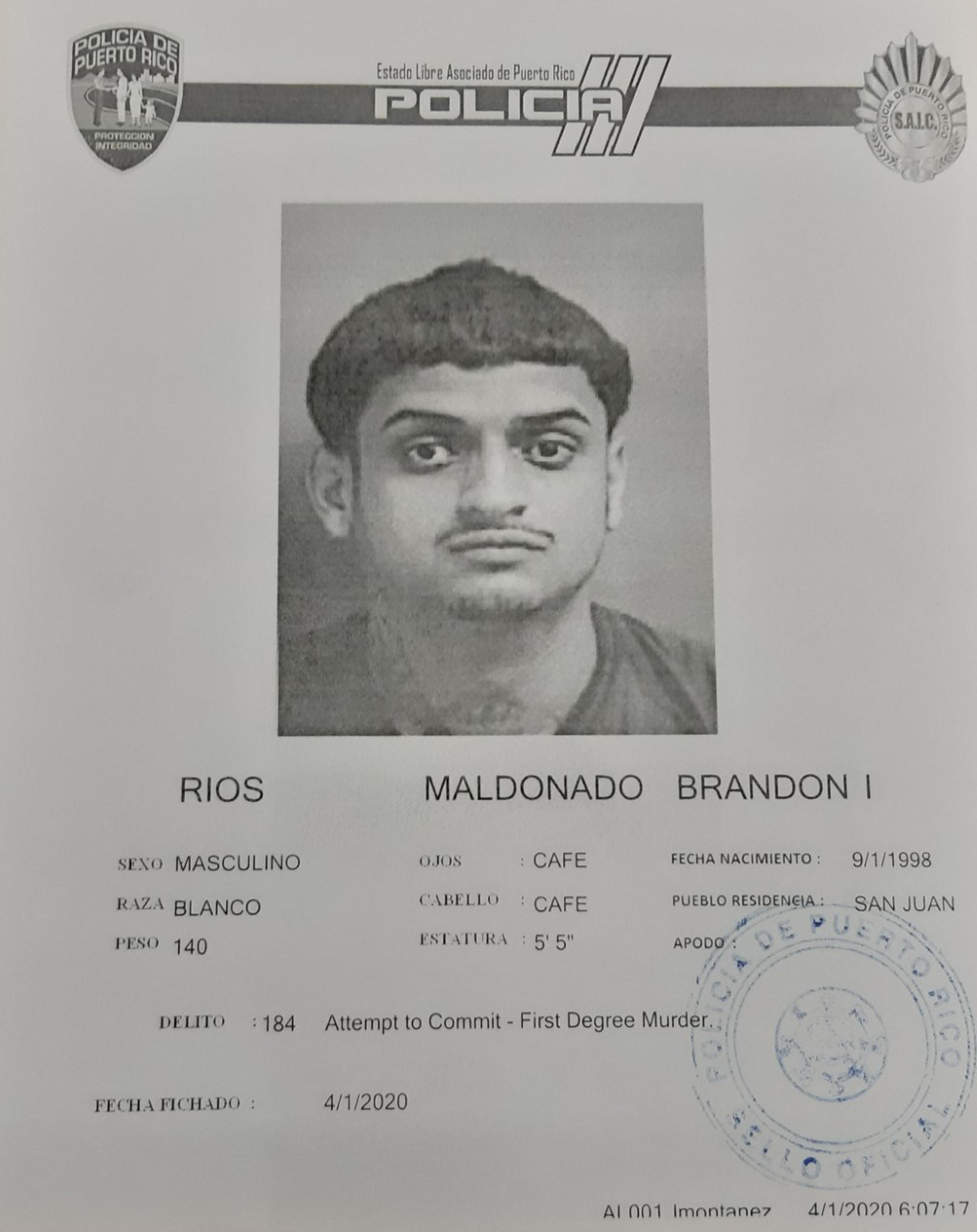 Brandon I. Ríos Maldonado fue acusado por el crimen de una empresaria que fue secuestrada en Isla Verde en medio de un robo.