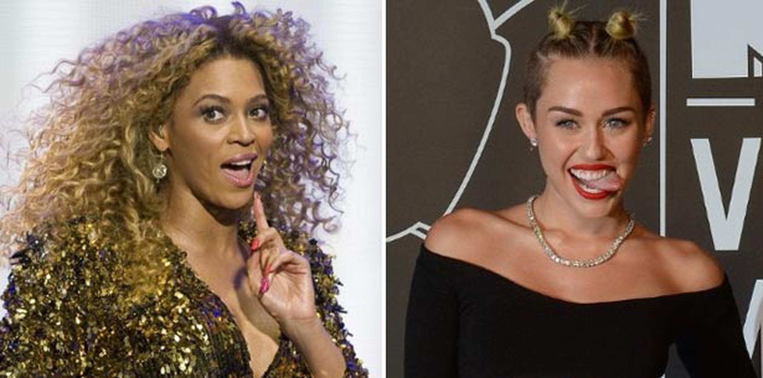 Beyoncé Knowles y Miley Cyrus se destacaron por razones diferentes.  (Archivo)