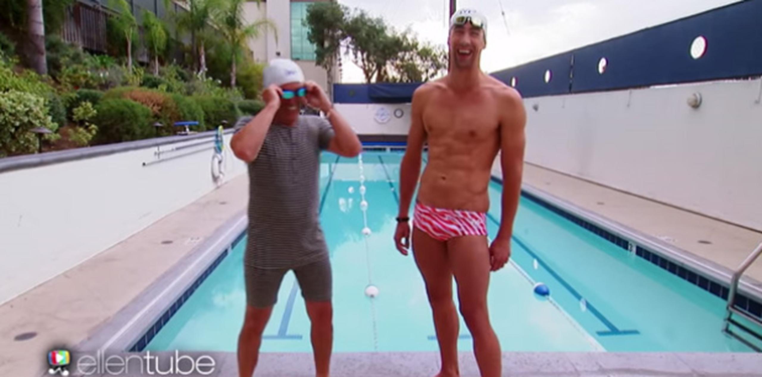 "Averge Andy" y Michael Phelps. (YouTube)