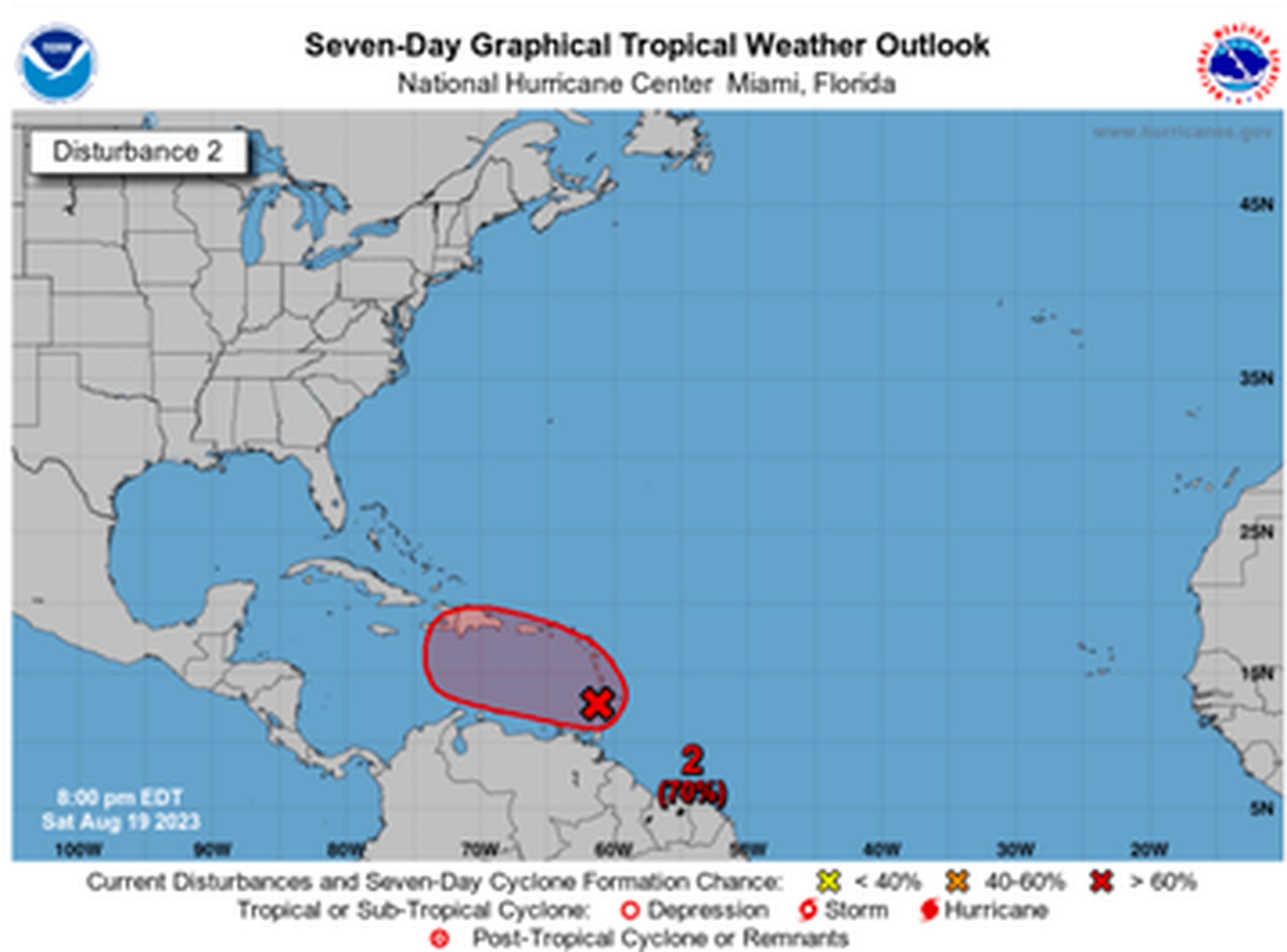 Se exhorta a la ciudadanía a continuar monitoreando las actualizaciones de pronóstico emitidos por el Centro Nacional de Huracanes y el Servicio Nacional de Meteorología ante la llegada de este sistema.