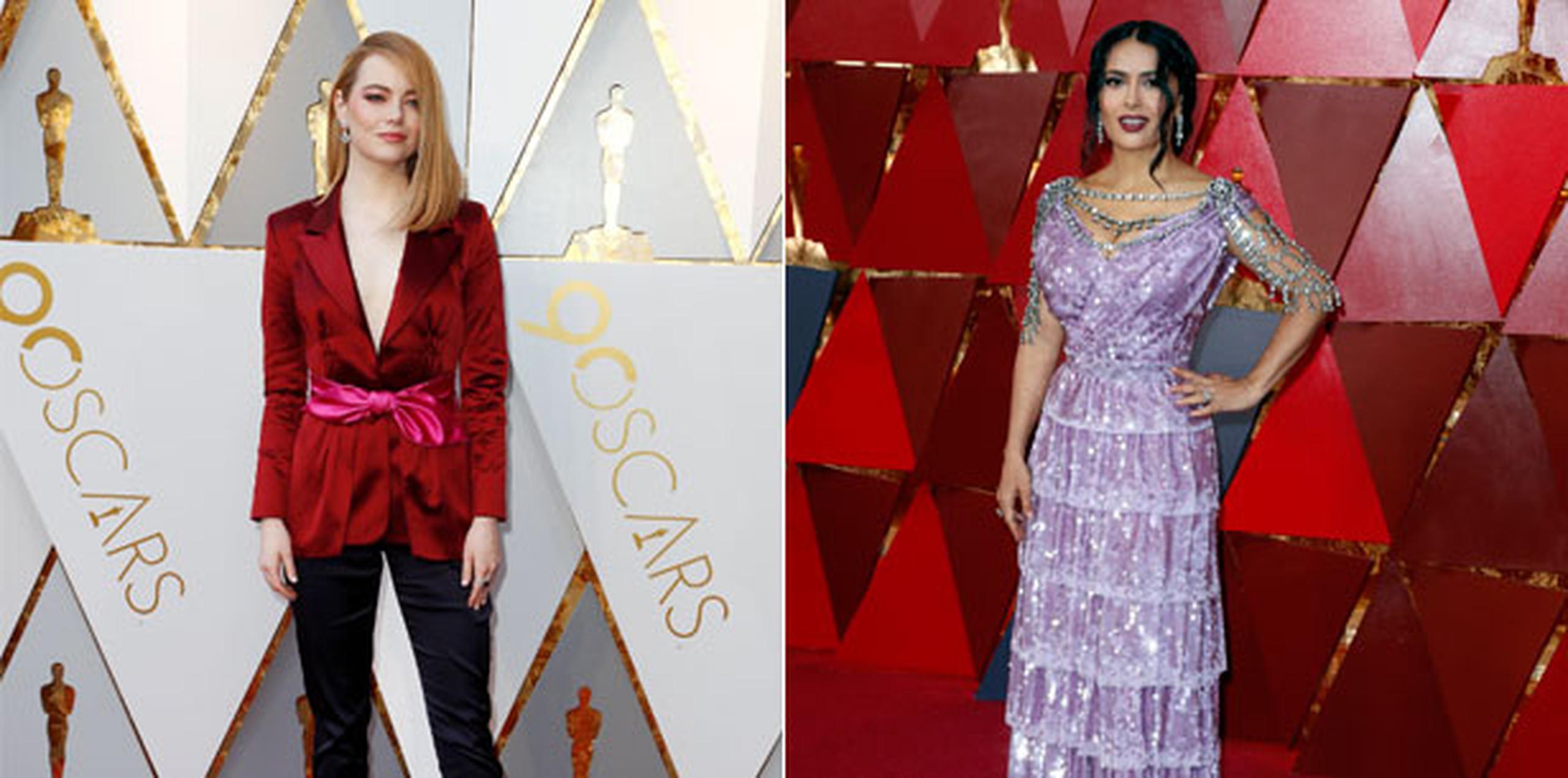 Según los usuarios en las redes sociales, la protagonista de "La, la, land", Emma Stone, ha sido la mejor vestida sobre la alfombra roja de los Óscar 2018, quien, sin duda, sorprendió con su vestuario, muy alejado de los cánones habituales en una alfombra de Hollywood. (EFE)