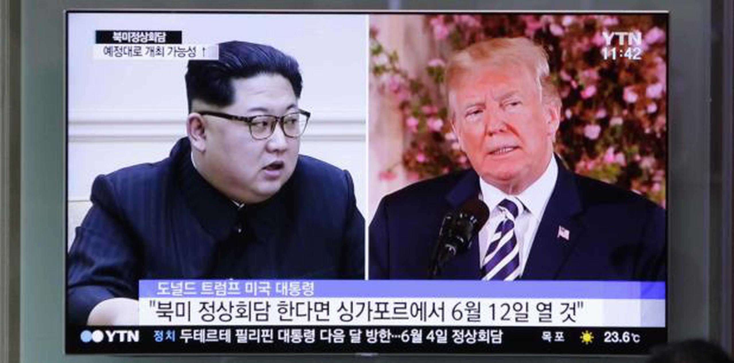 Kim Jong-un, líder de Corea del Norte, y Donald Trump, presidente de los Estados Unidos. (AP / Lee Jin-man)