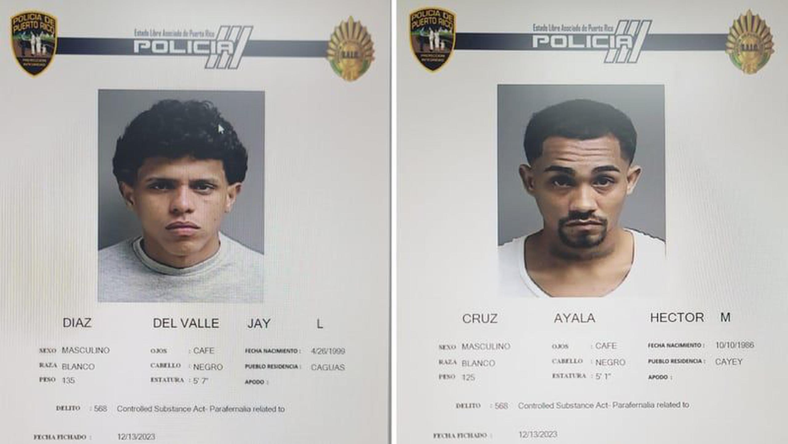 Las autoridades buscan a los fugitivos Héctor M. Cruz Ayala, alias “Gordo Gordo” de 27 años y Jay L. Díaz Del Valle, alias “El Cantante” de 24, ambos vecinos de Cayey.