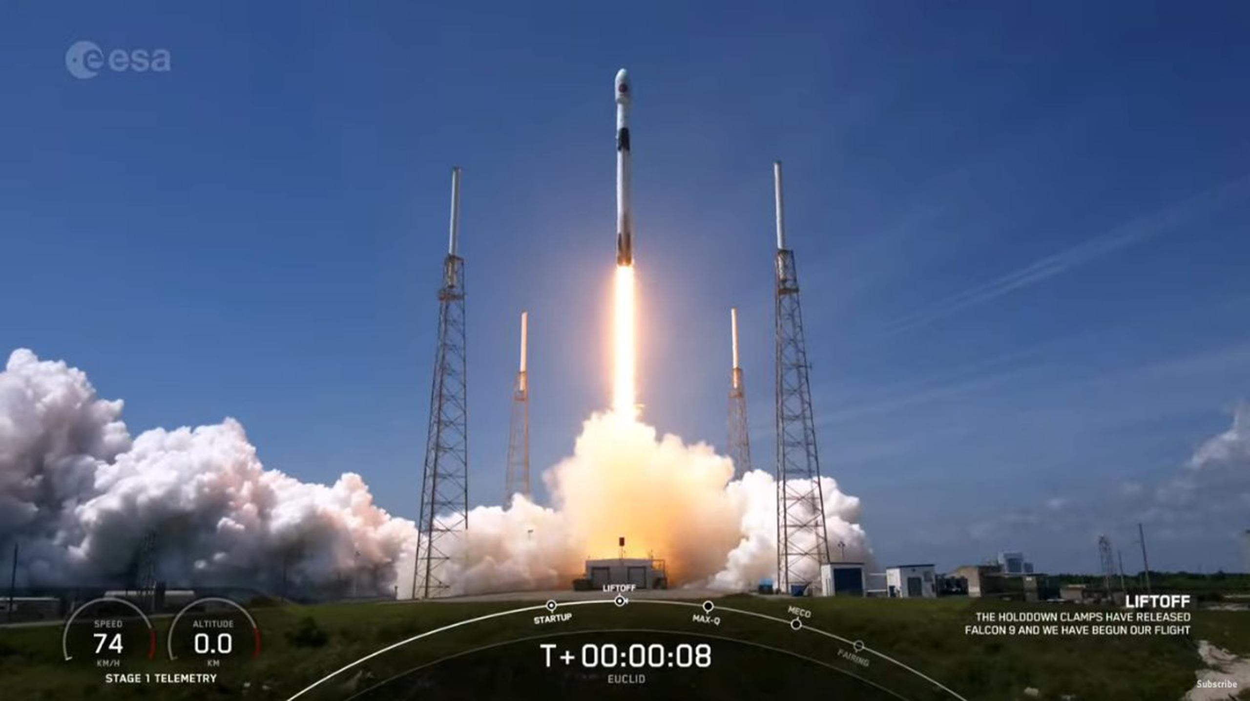 La misión Euclid ha sido lanzada al espacio en un cohete Falcon 9 de SpaceX.