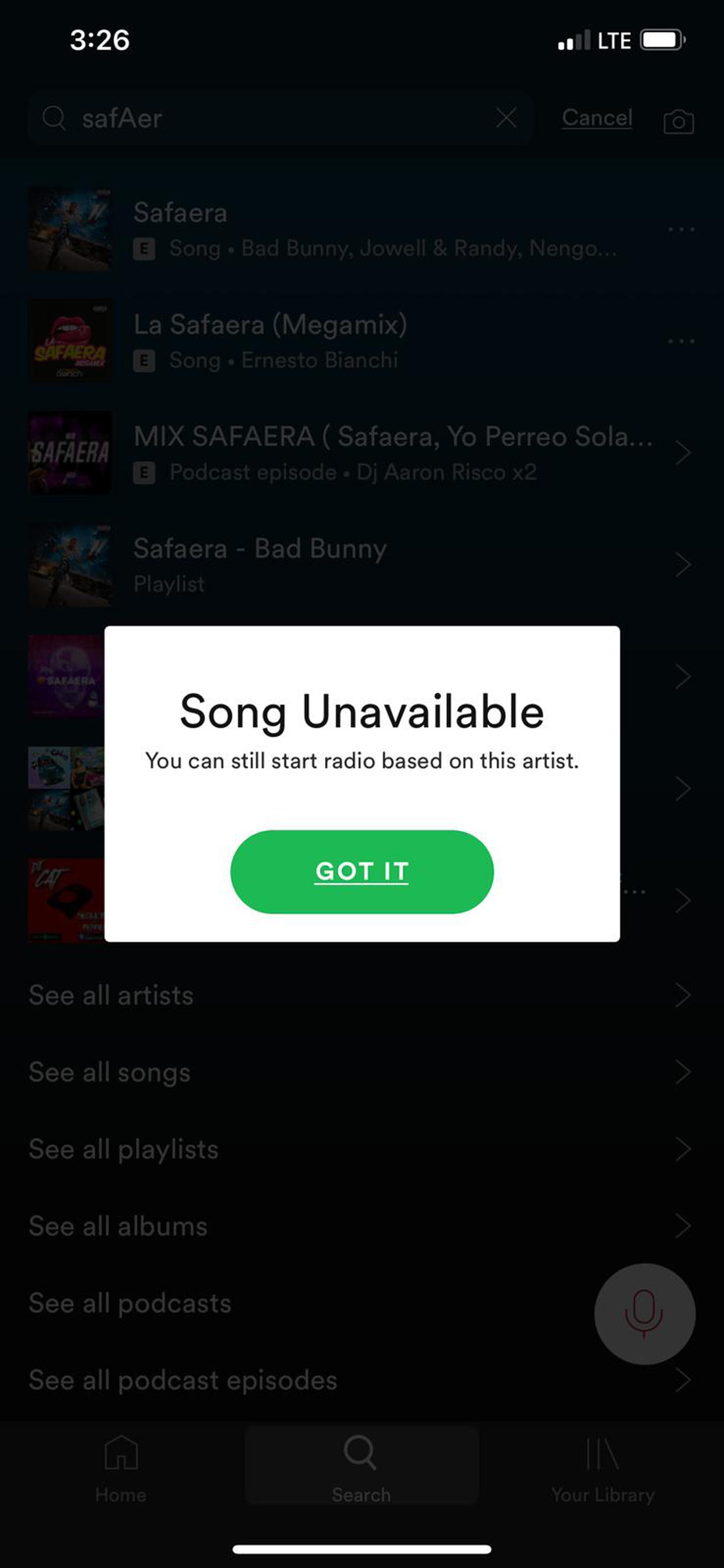 Spotify elimina el tema de su plataforma.