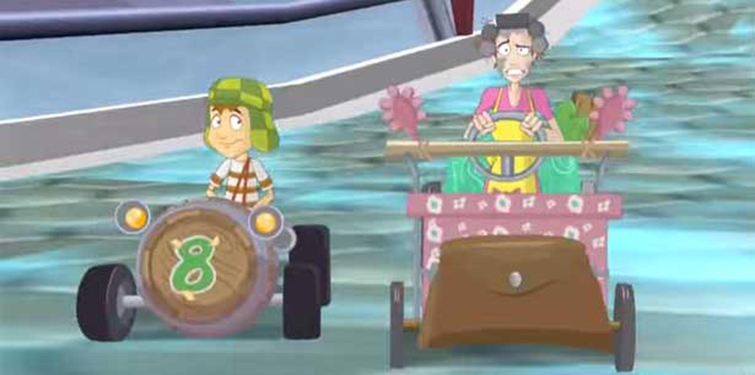 En "El Chavo kart" los personajes de la versión animada de El Chavo corrían en autos creados específicamente para la ocasión. (YouTube)