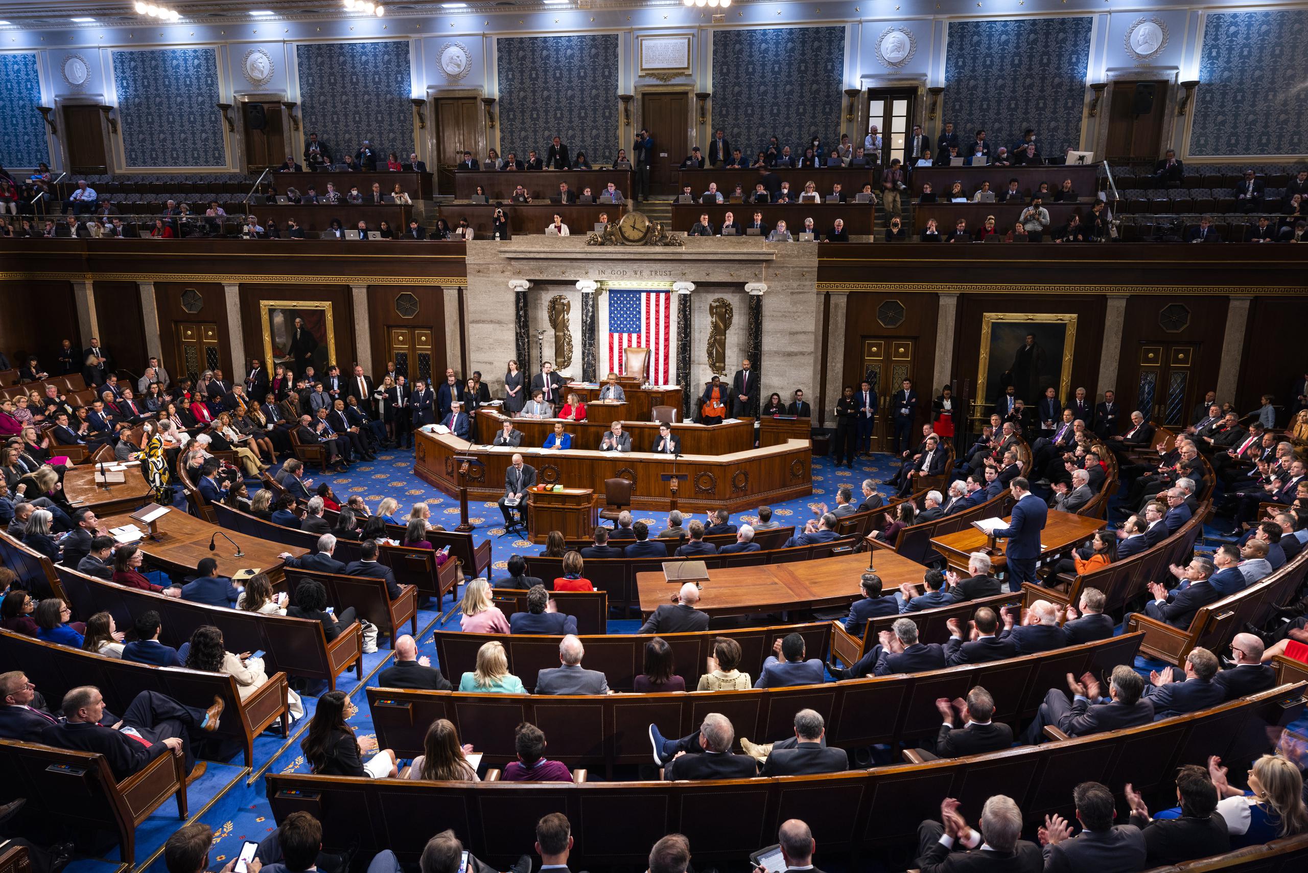 Vista de una sesión de la Cámara de Representantes de EE.UU., este 4 de enero de 2023, en Washington. EFE/Jim Lo Scalzo
