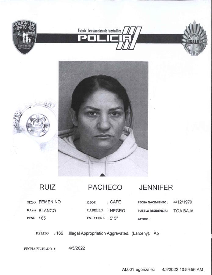 Ficha de Jennifer Ruiz Pacheco, exsecretaria ejecutiva del Colegio de Peritos Electricistas acusada por fraude, quien renunció al cargo a principios del 2020. 