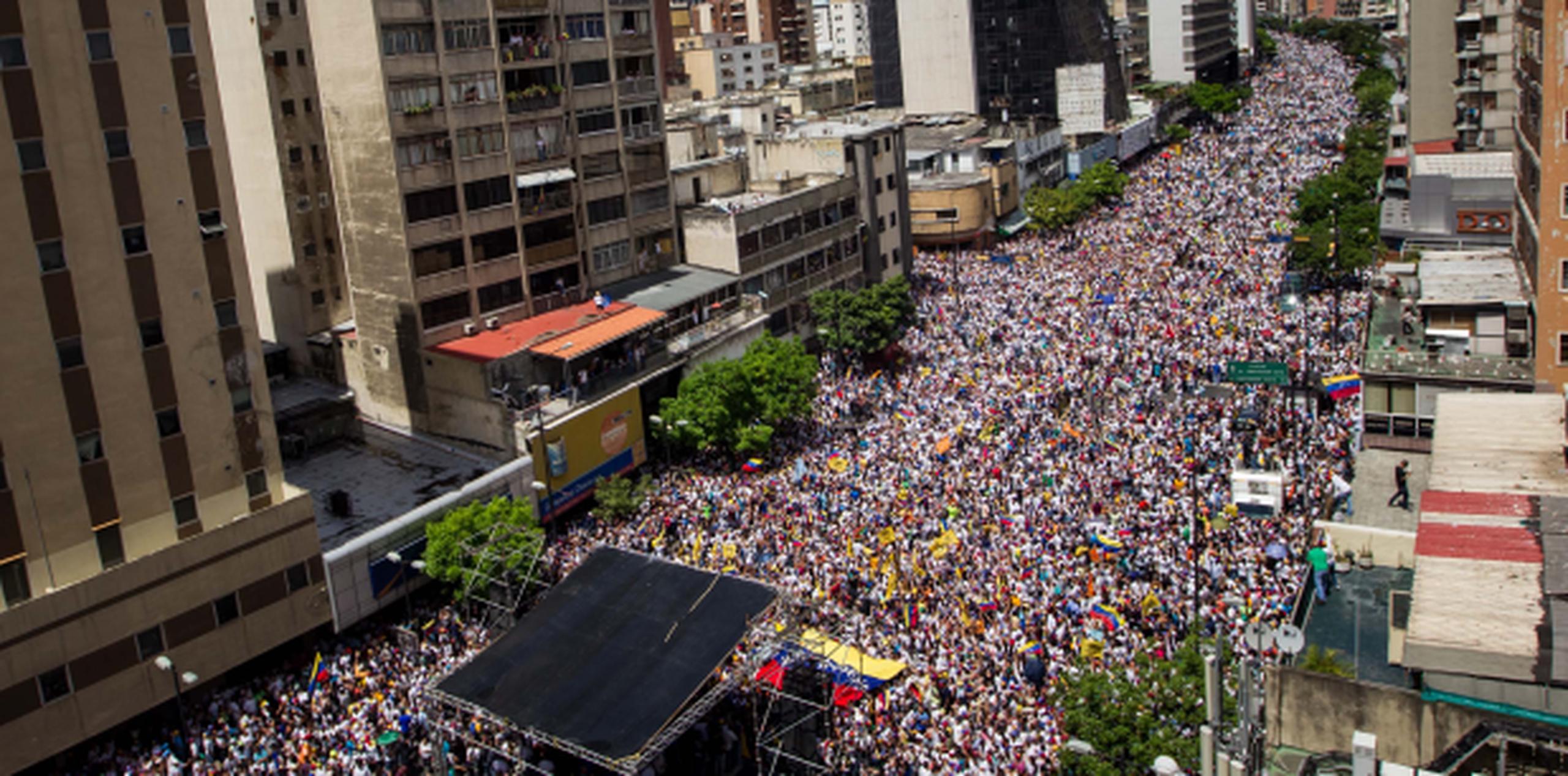 Manifestantes provenientes de diferentes estados como Amazonas, Monagas, Nueva Esparta, Aragua, Carabobo y Guárico se sumaron a la denominada "Toma de Caracas". (EFE)