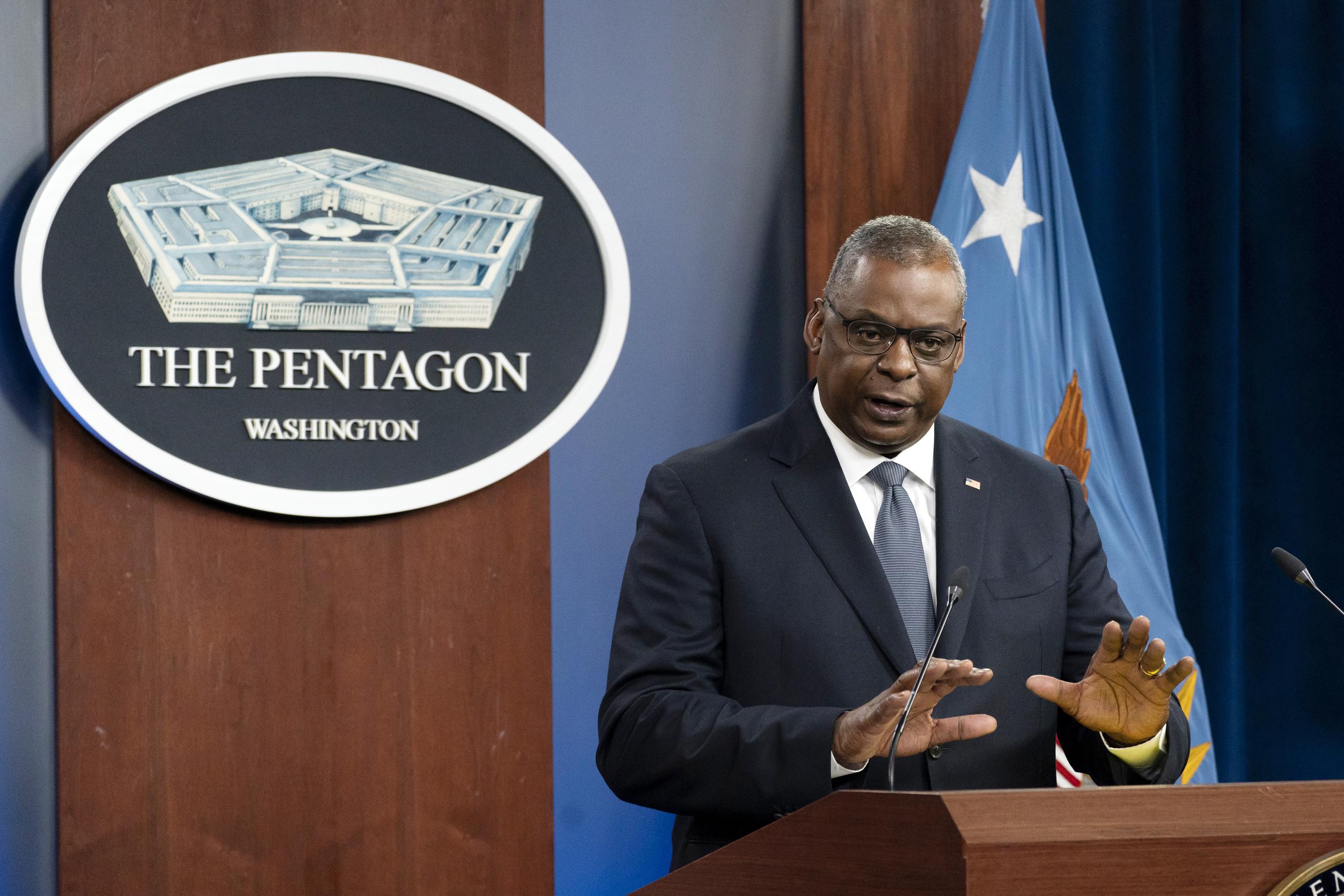 El secretario de Defensa de Estados Unidos, Lloyd Austin, durante una conferencia de prensa en el Pentágono, el 17 de noviembre de 2021.