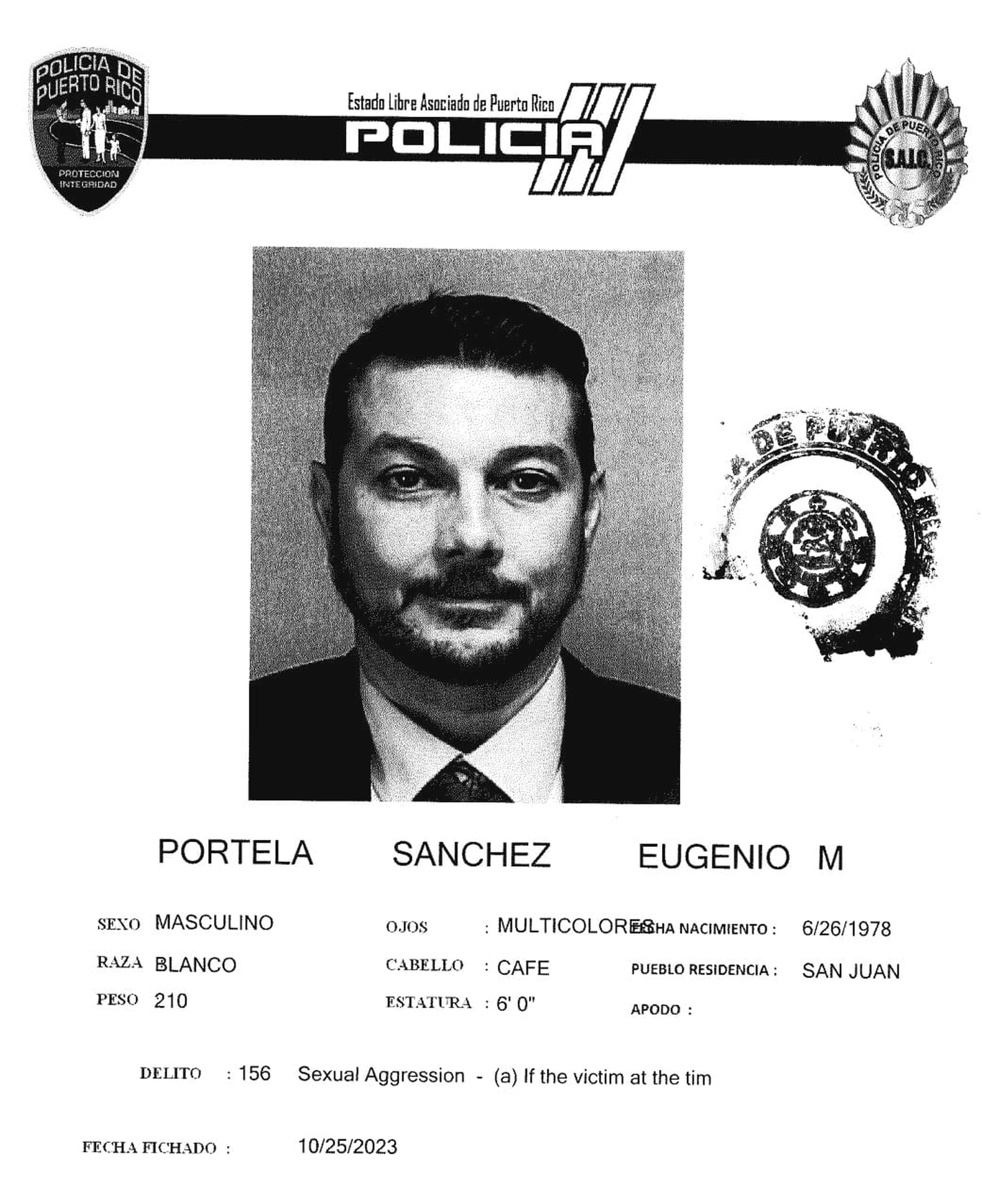 Eugenio Portela Sánchez, de 45 años, fue acusado de dos cargos de actos lascivos contra una menor.
