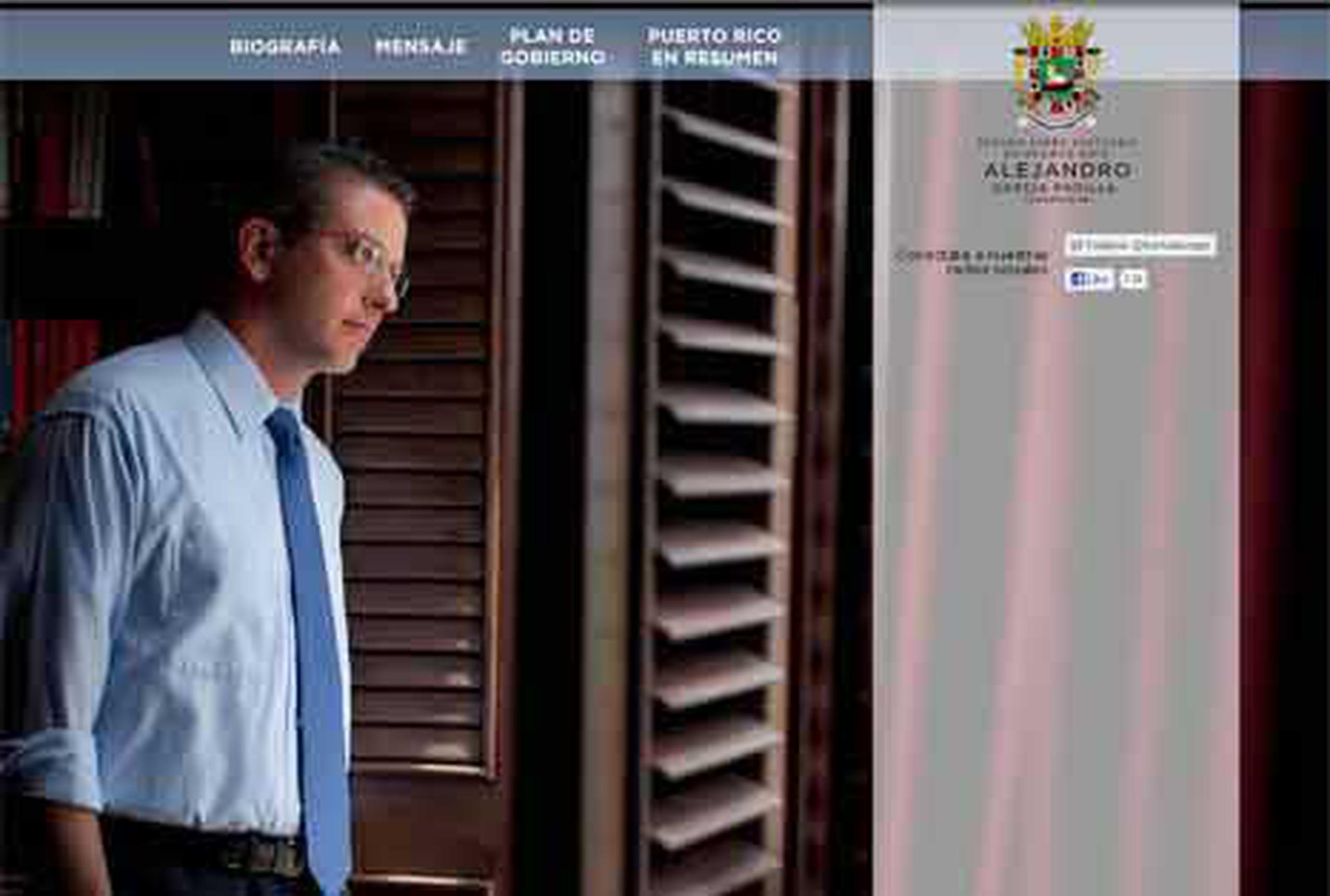 La página de La Fortaleza exhibe ahora una amplia foto del gobernador Alejandro García Padilla. (fortaleza.gobierno.pr)