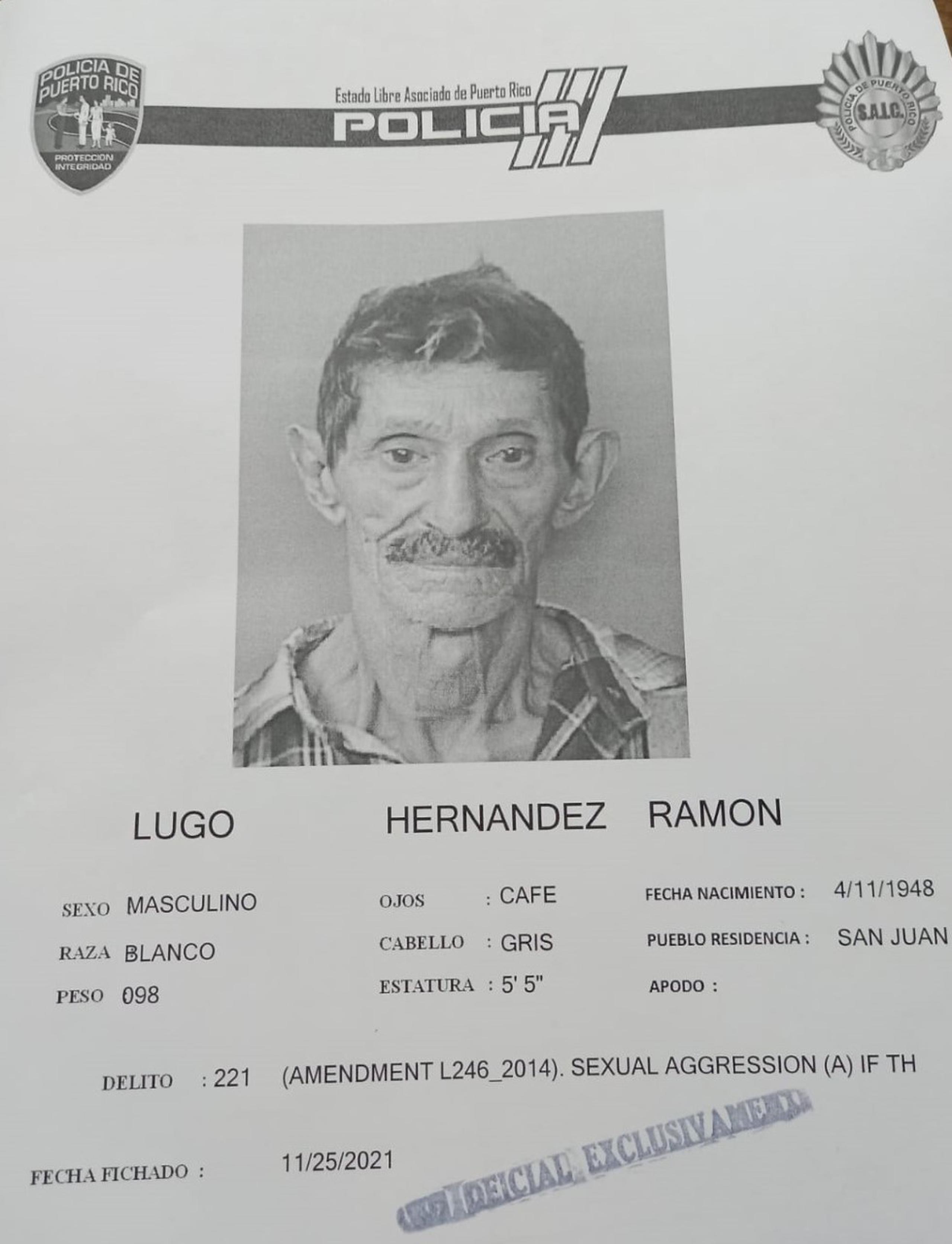 Ramón Lugo Hernández enfrenta cargos por sexual agresión sexual y actos lascivos contra un niño.