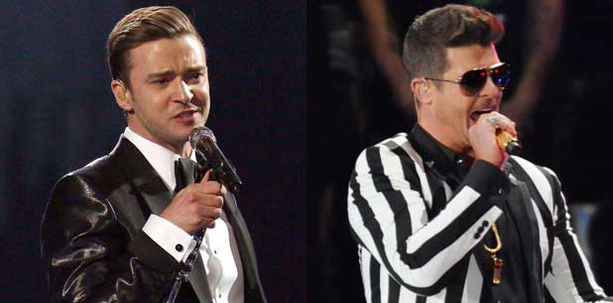 Justin Timberlake y Robin Thicke dominaron la música en 2013. (Archivo)