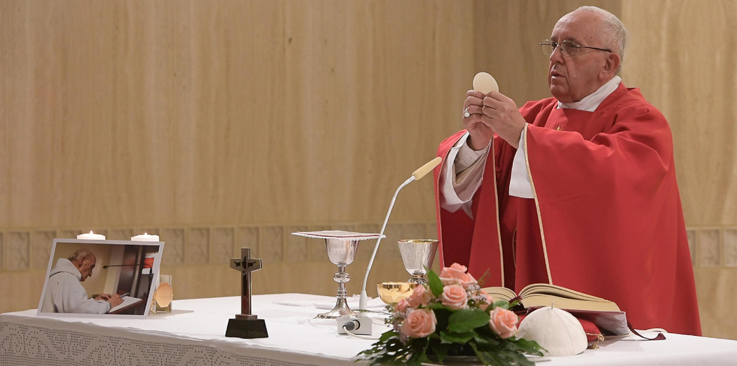 El pontífice argentino celebró una misa el miércoles por la mañana en memoria del sacerdote Jacques Hamel. (AP)