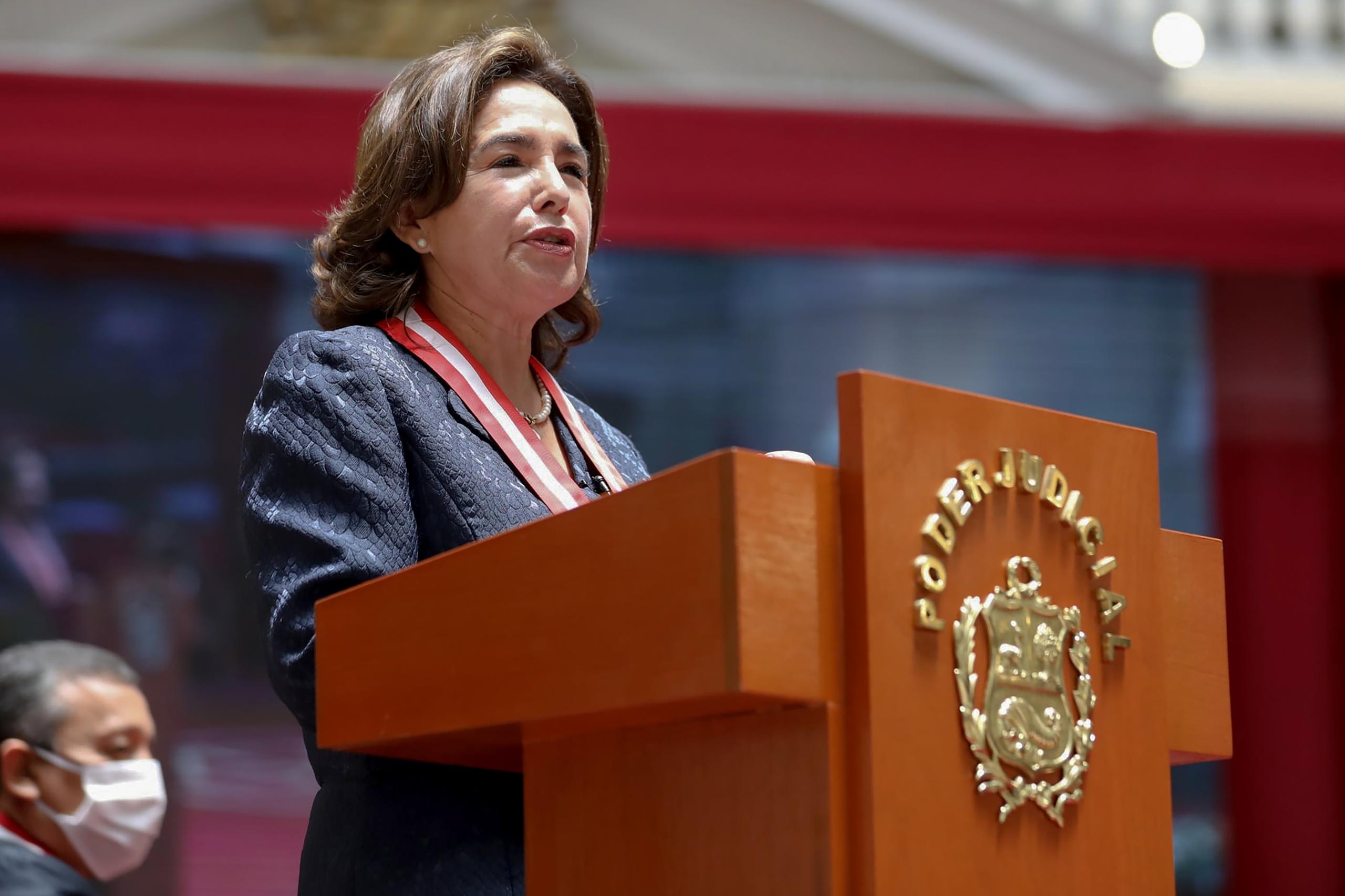 La presidenta del Poder Judicial peruano, Elvia Barrios, en una fotografía de archivo. EFE/Paco Medina
