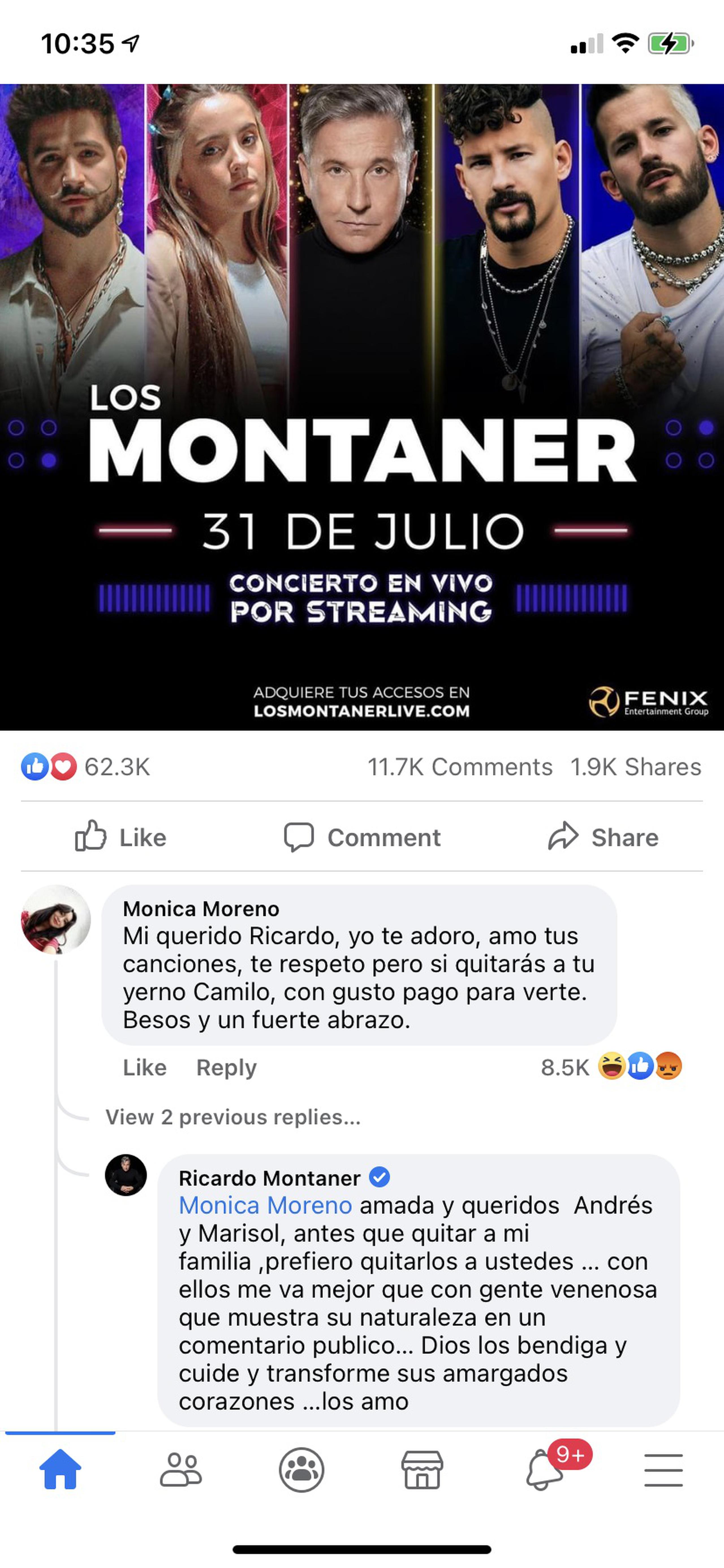 Así respondió Ricardo Montaner a varios fanáticos.