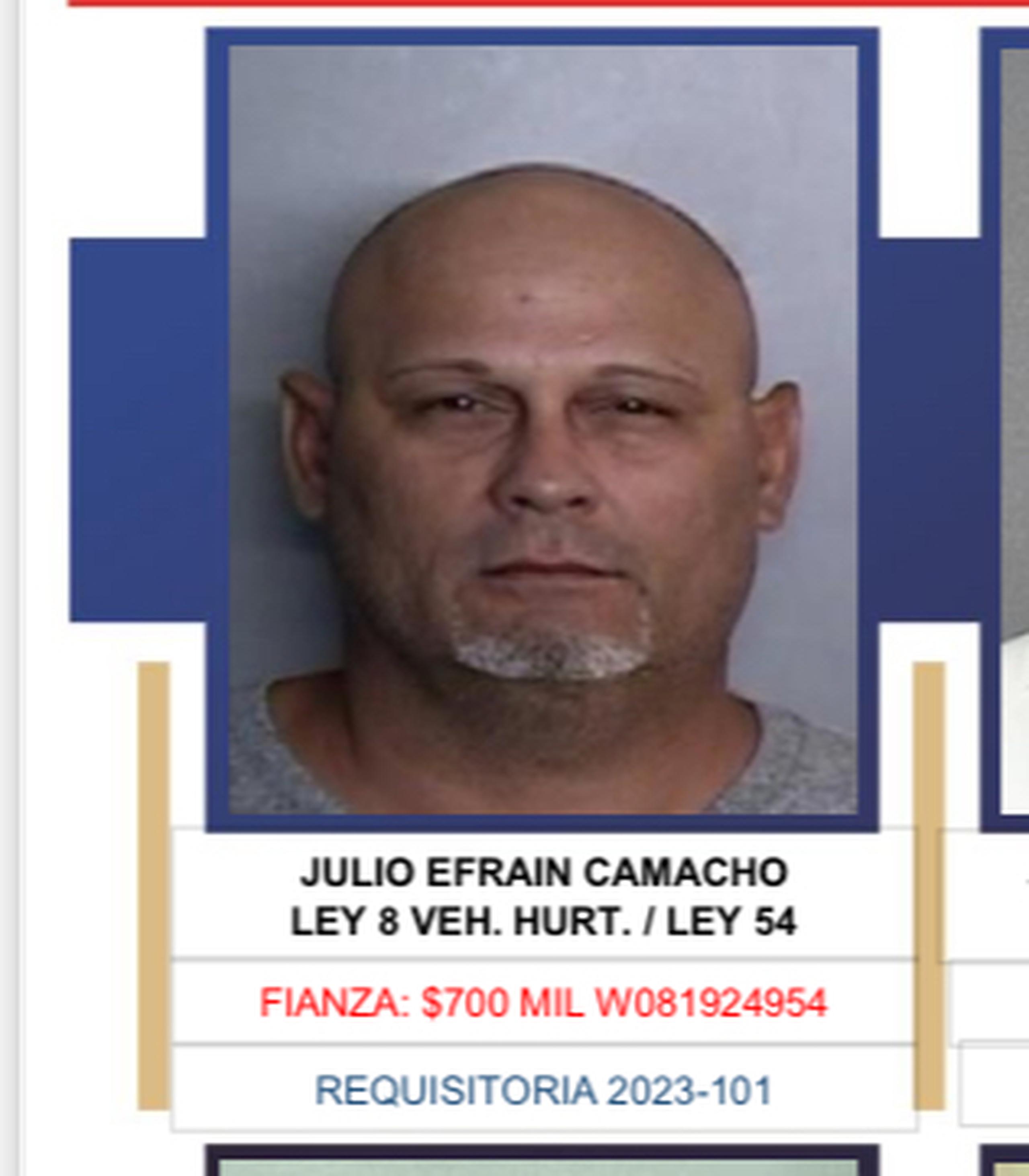Julio Efraín Camacho era buscado por las autoridades por varios delitos.