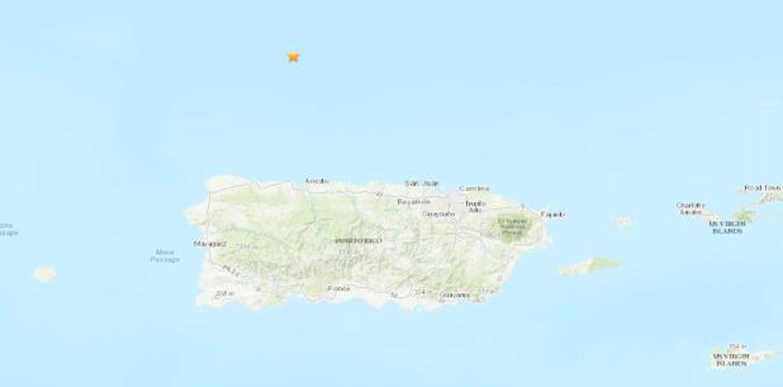 Al tratarse de un temblor de magnitud leve no se emitió alerta de tsunami para Puerto Rico  ni para las Islas Vírgenes. (USGS)
