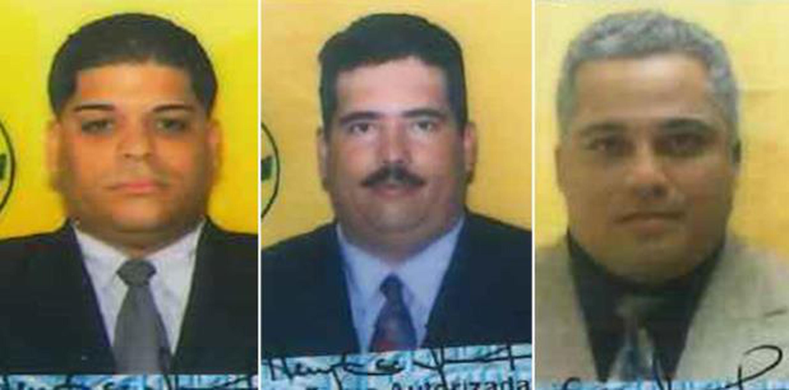 La Policía los identificó como Ramón Cotto Centeno, Jorge Muñoz Martínez y Luis Rivera Ruiz. (Suministrada)