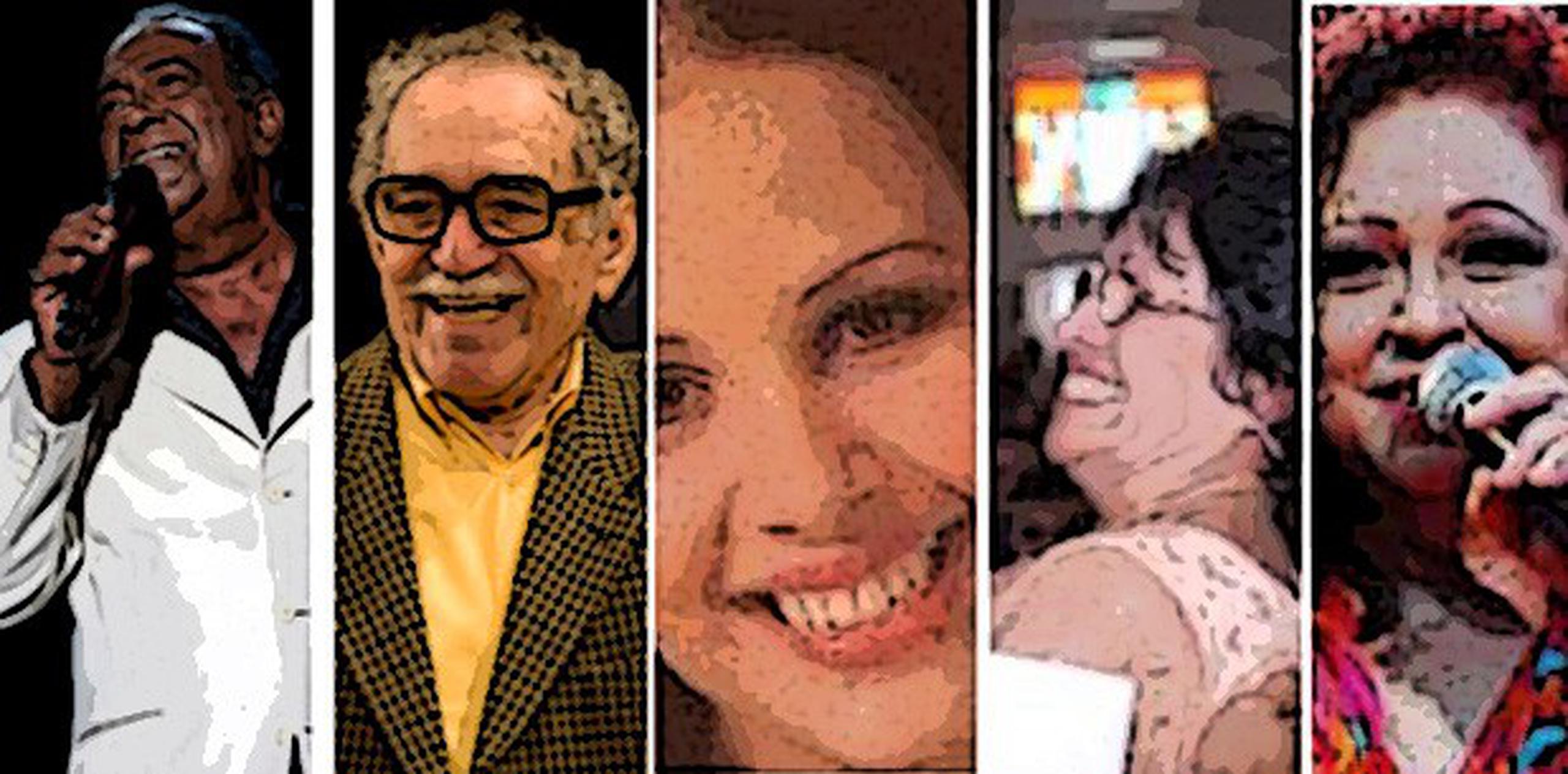 José “Cheo” Feliciano, Gabriel García Márquez, Mayra Alejandra Rodríguez, Irma Arce y Sonia Silvestre (Archivo)