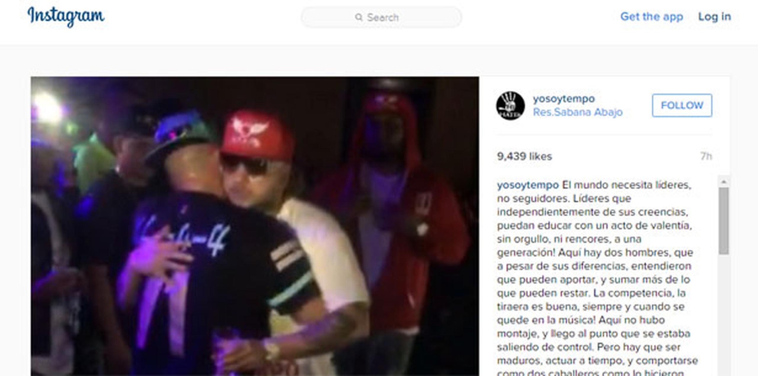 El propio Tempo dio fe que la animosidad entre ambos había quedado atrás con un vídeo que captura el momento y que acompañó con un mensaje a sus seguidores en Instagram. (Instagram)
