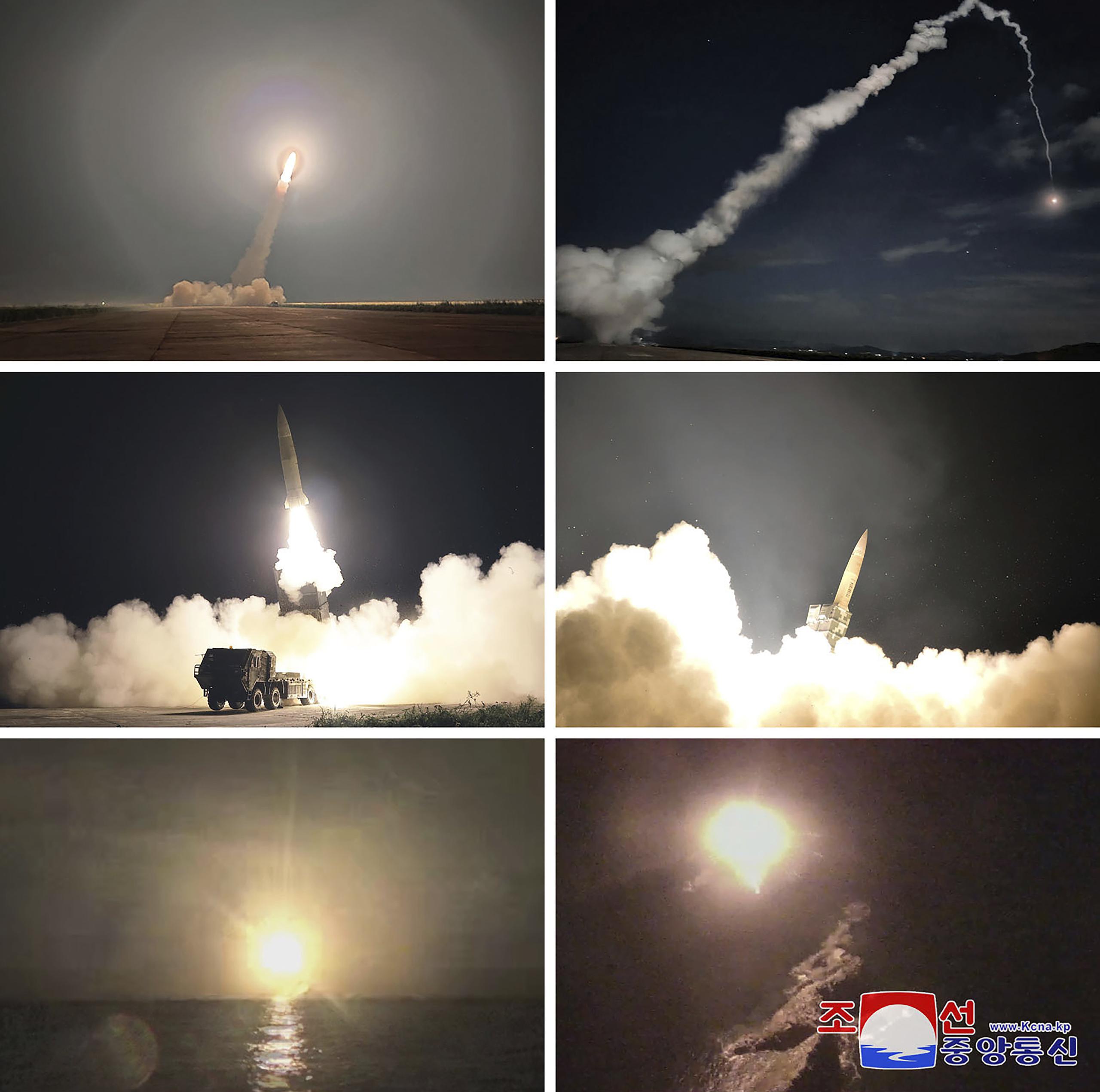 El ejército norcoreano explicó que los misiles llevaron a cabo ataques simulados a través de ráfagas de aire, lo que sugiere que confirmó las explosiones de ojivas ficticias a una altitud determinada.