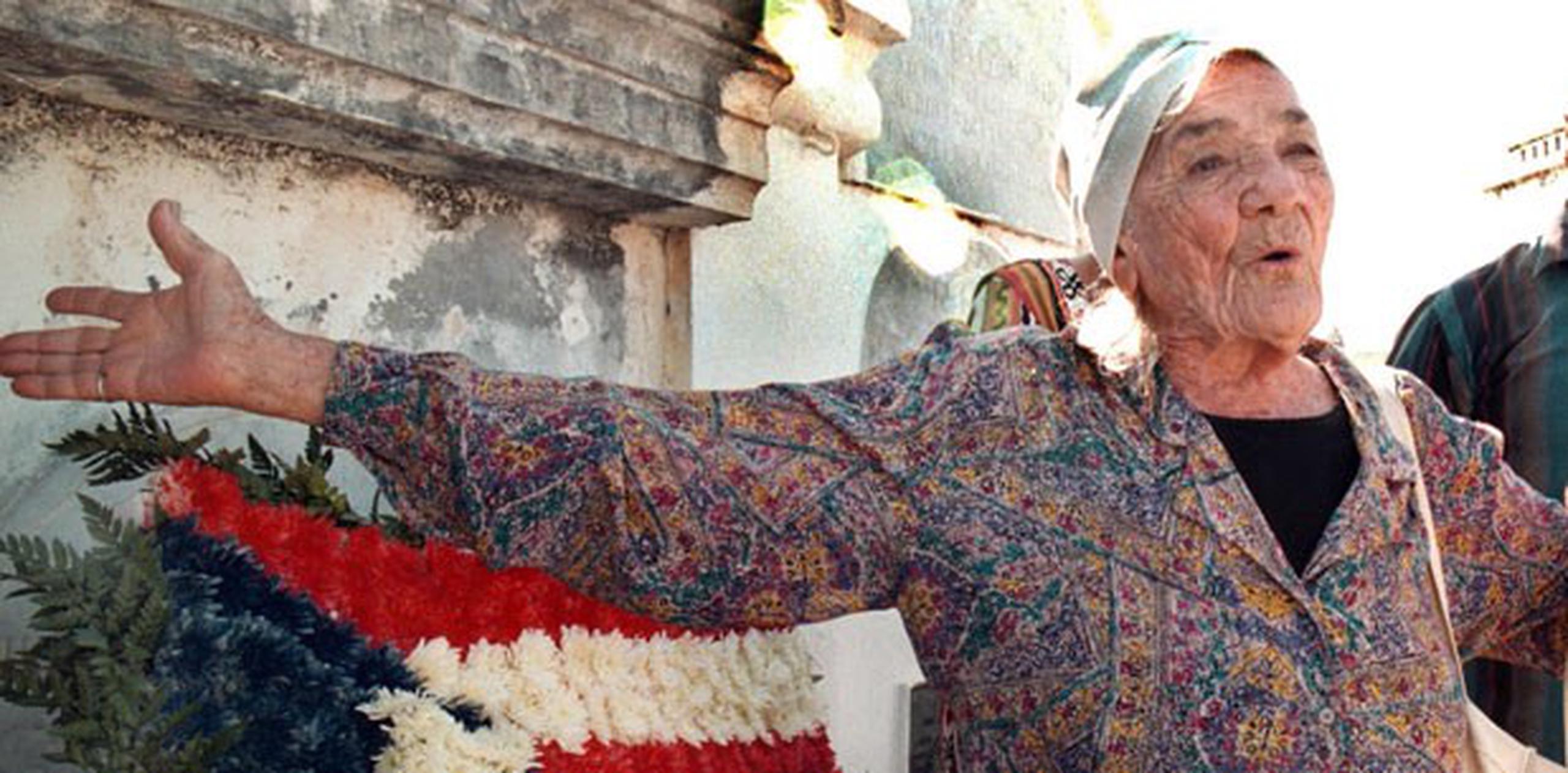 La líder independentista murió hoy, a los 107 años en la residencia para ancianos Sagradas Misiones de la Misericordia, en Fajardo. (Archivo)