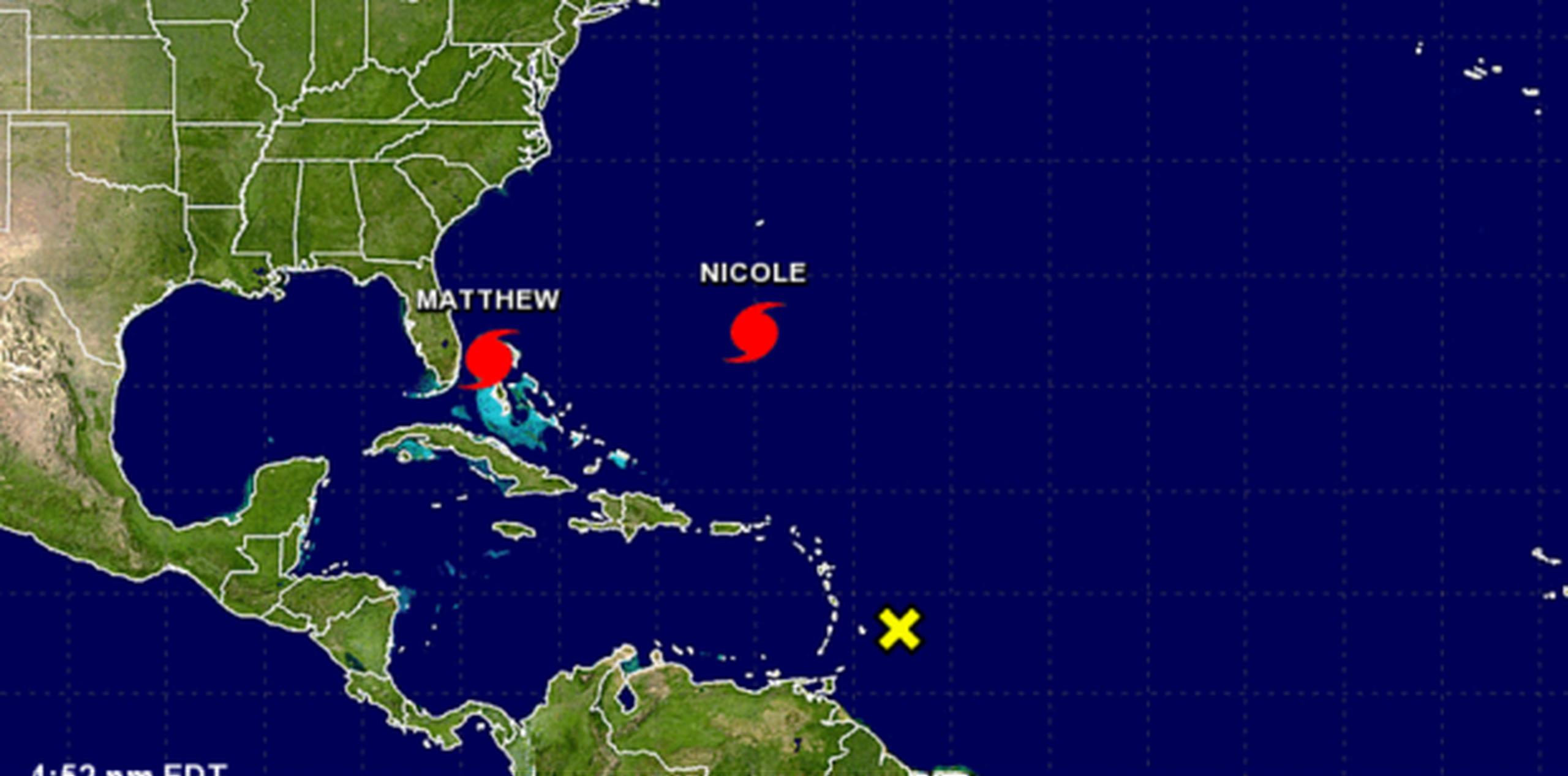 Nicole fue la decimocuarta tormenta tropical de la temporada ciclónica en el Atlántico. (NOAA)